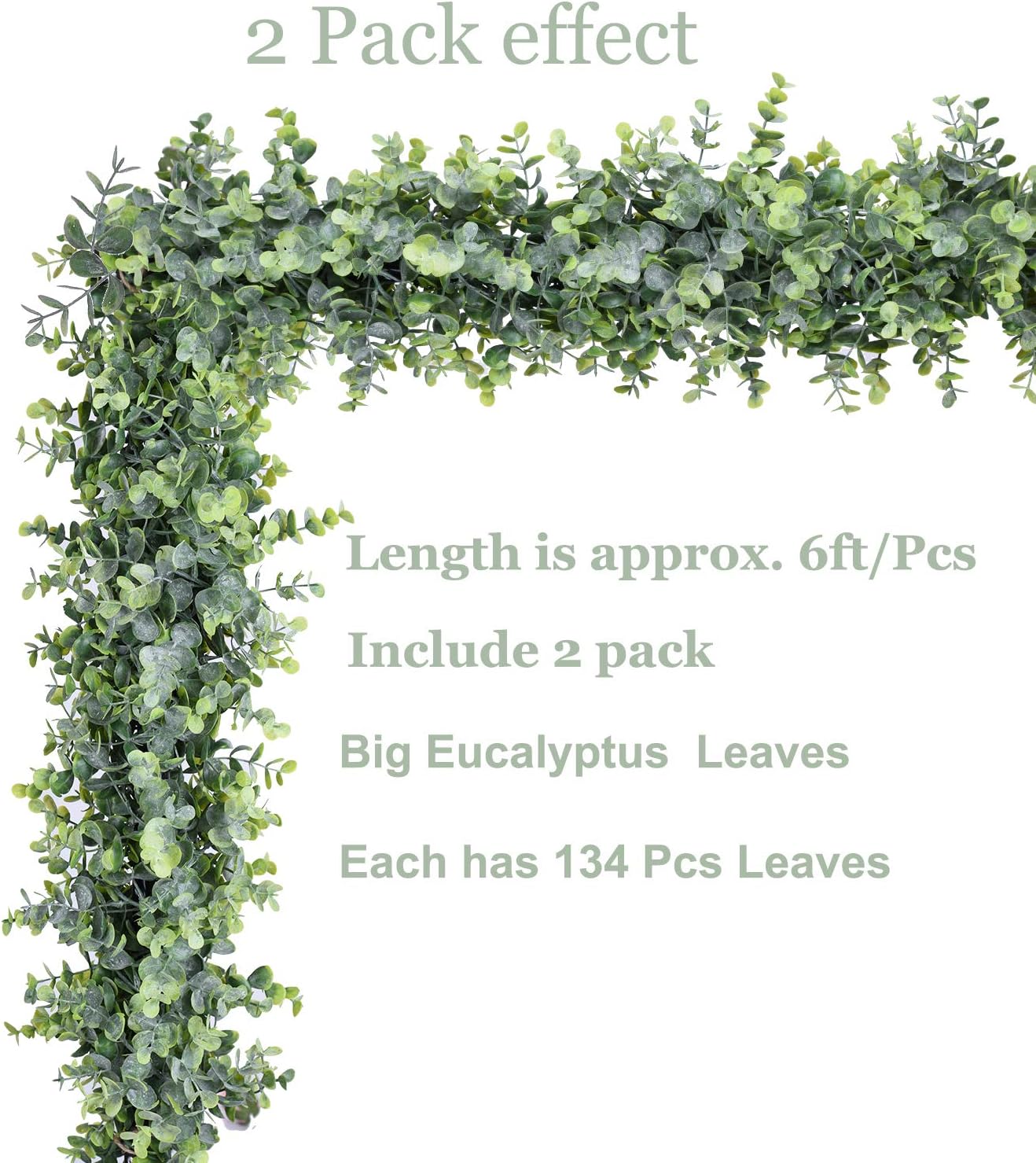 6 Pack Faux Eucalyptus Garland Plant