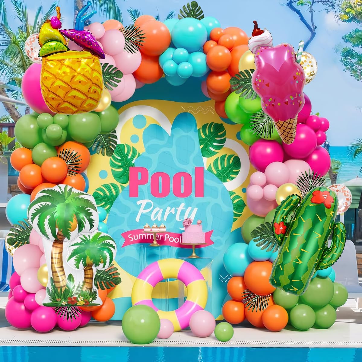 200 PCS Summer Tropical Party Decorations