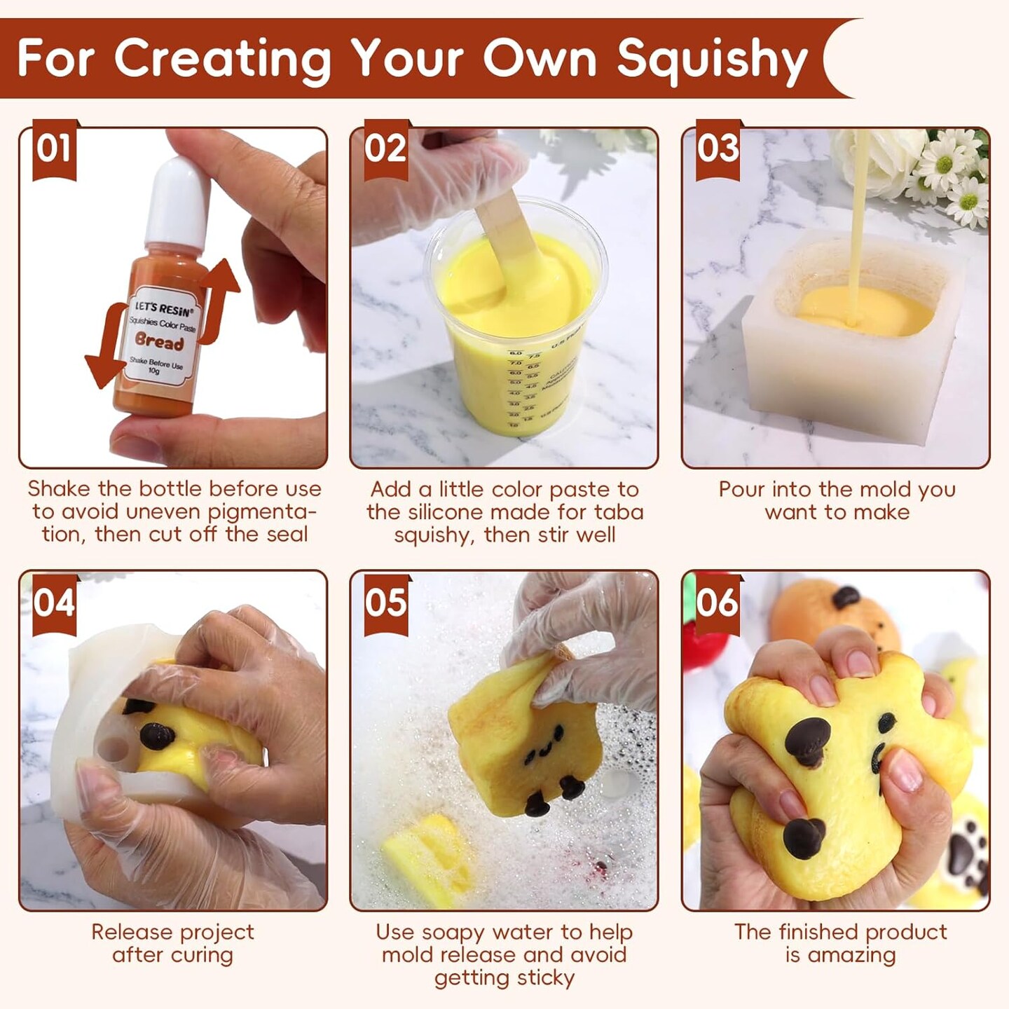 LET&#x27;S RESIN Silicone Pigment Dye for Taba Squishy, 16 Colors Opaque Pigment Paste for Silicone Rubber Mold Making, Vibrant Colorant for Squishy Maker Coloring