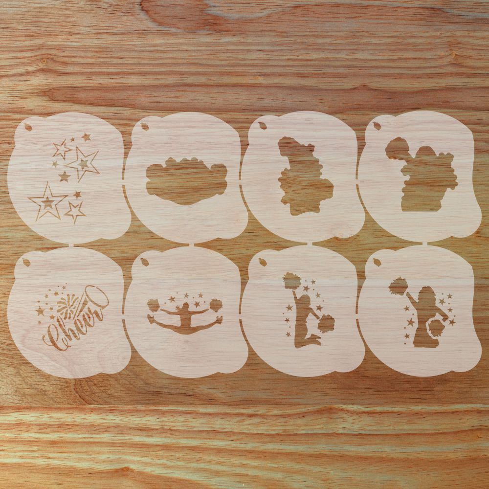 Cheerleading Face Painting Stencil Set | Perfect for Face Painting, Temporary Tattoos, Birthday Party | Designer Stencils |