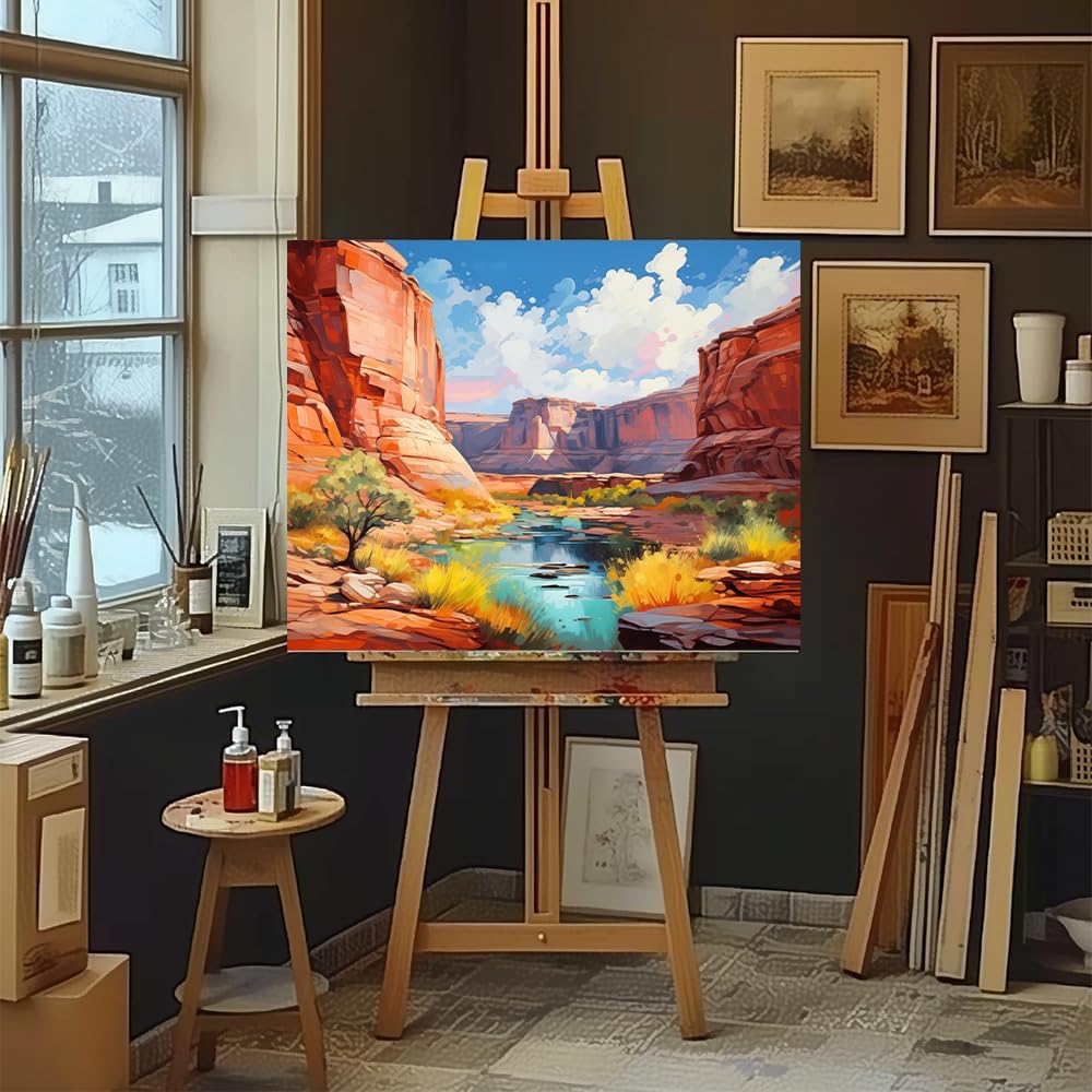 Paint by Numbers for Adults Beginner, Grand Canyon Acrylic Easy Suitable for Home Wall Decoration Flameless 16x20 Inch