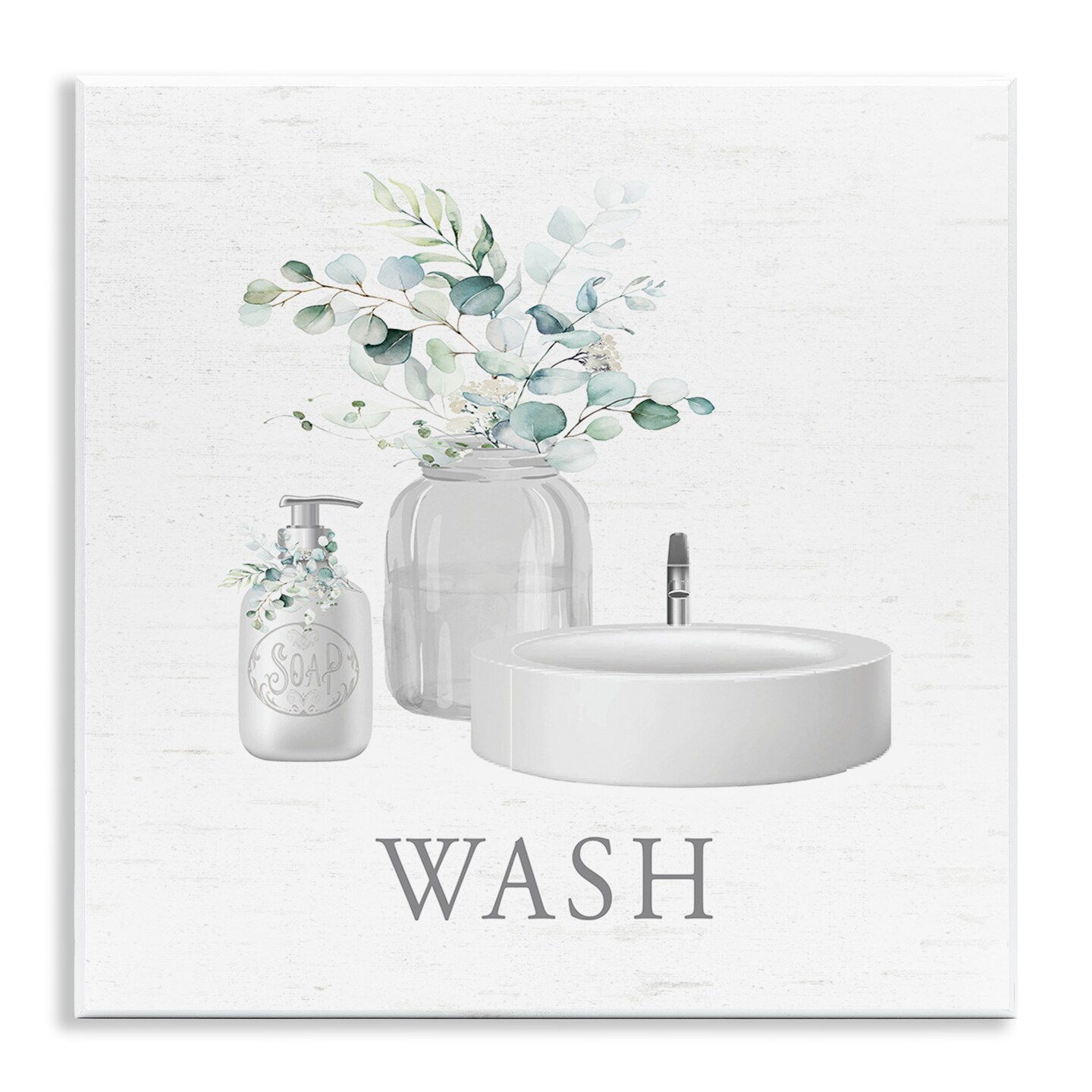 Stupell Industries Fresh Bathroom Sink Botanicals Wall Plaque By Lettered and Lined