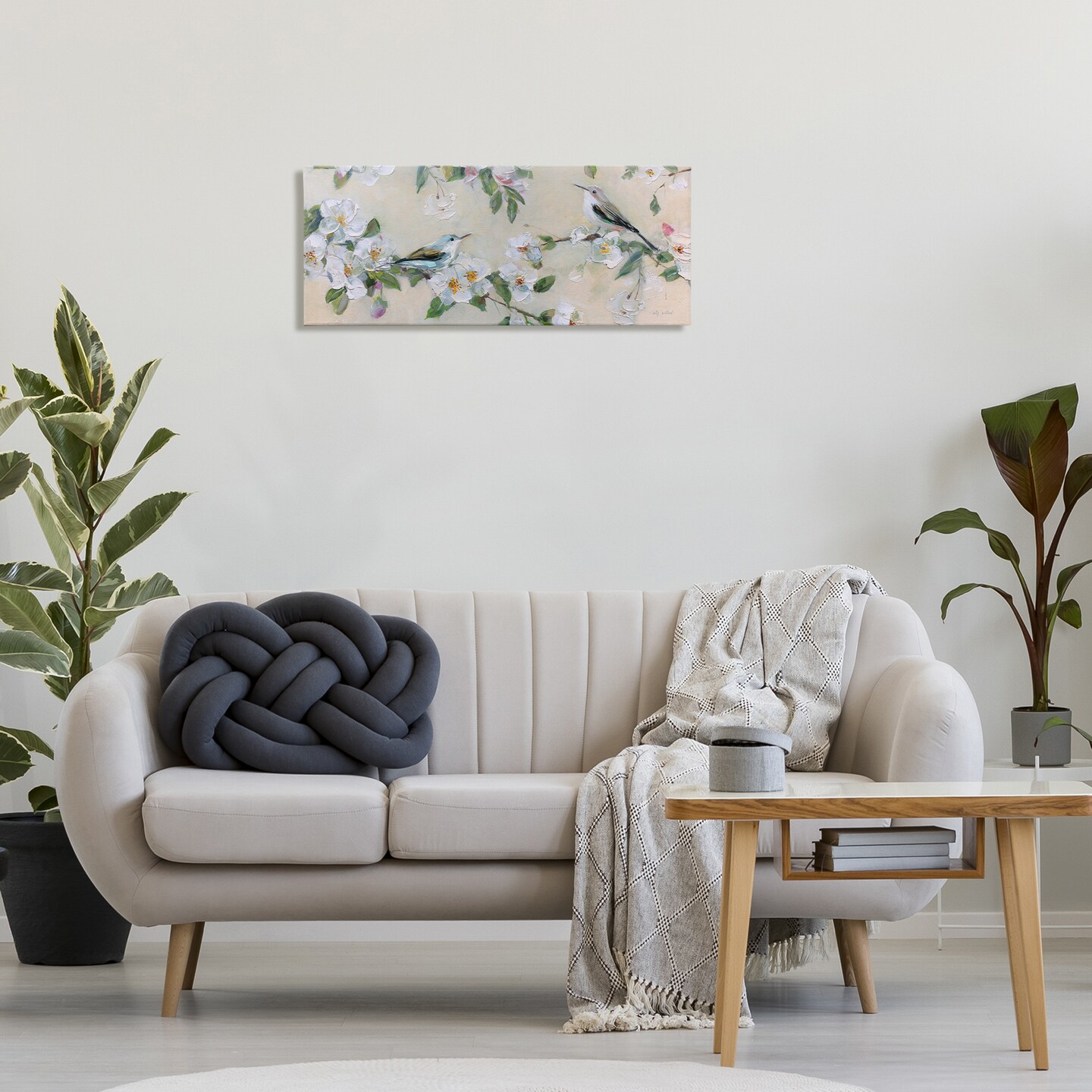 Stupell Industries Sparrows & White Apple Blossoms Canvas By Sally Swatland