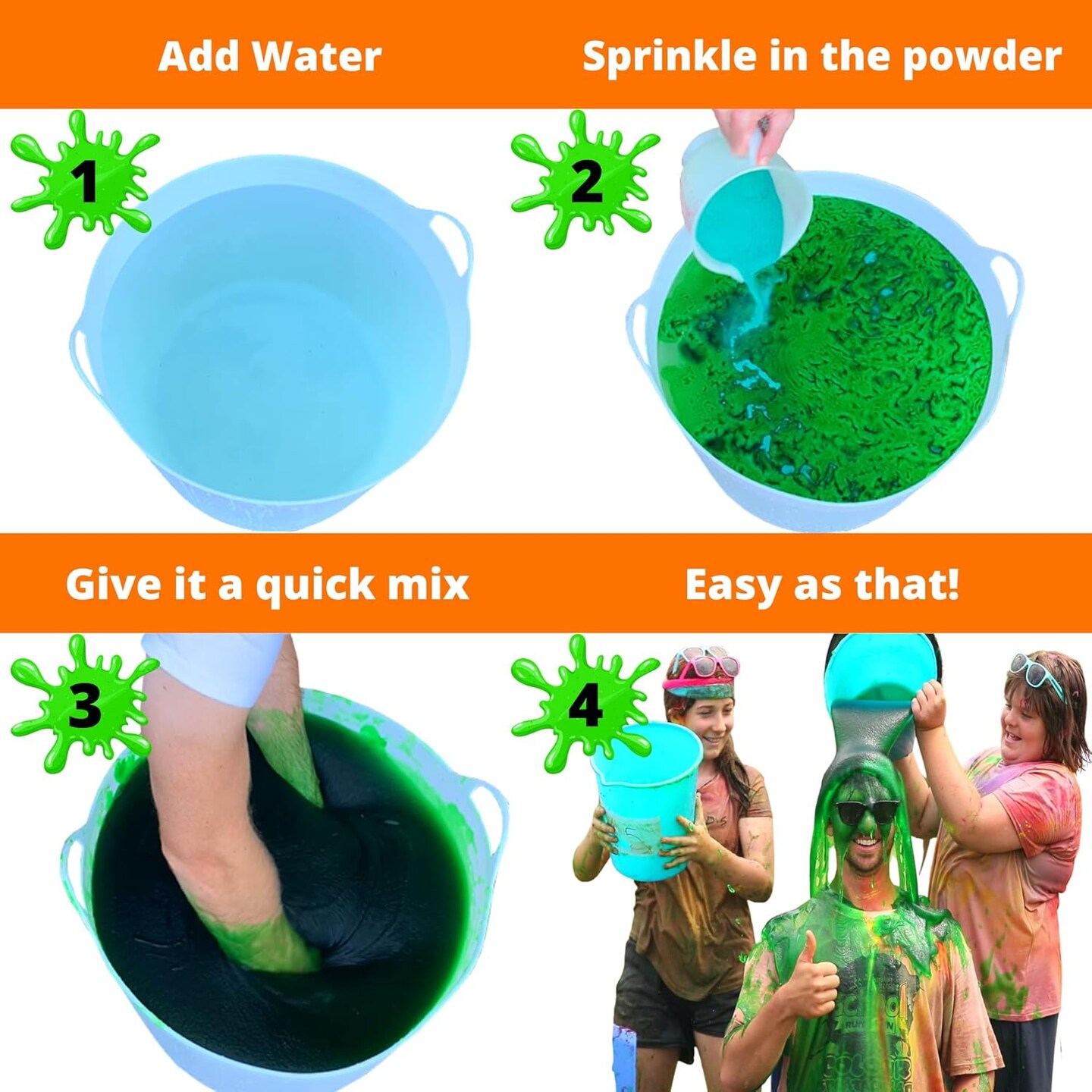 Instant Green Slime Powder. Bulk Slime Kit