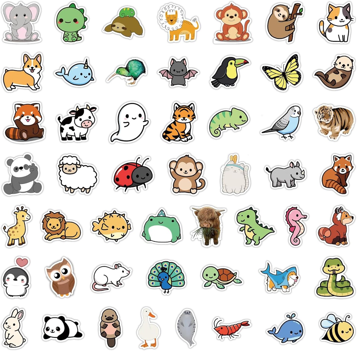 103 PCS Animal Stickers, Cute Animal Stickers