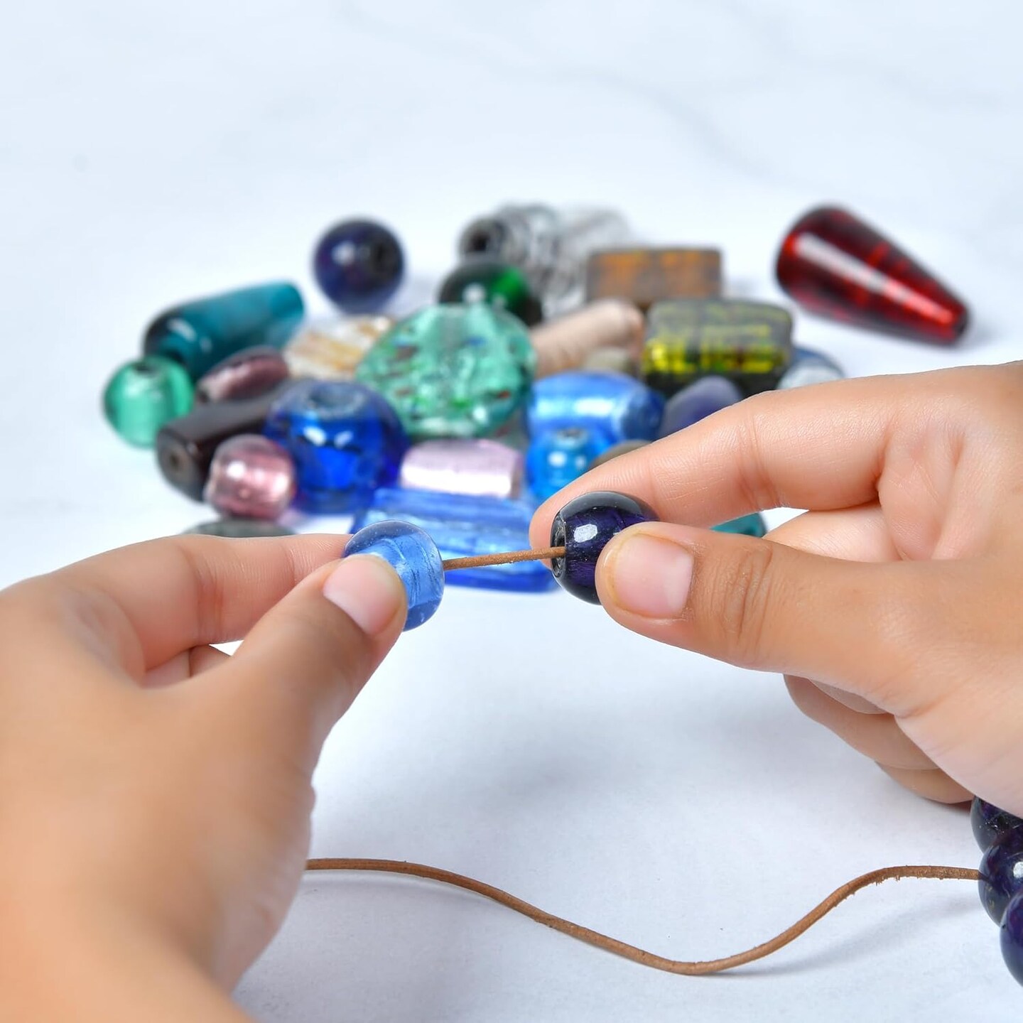 1 LB Bag of Assorted Glass Beads for Jewelry Making (Silver Foil Mix)