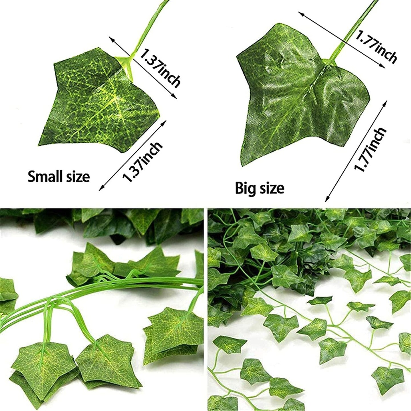 12 Pack Fake Vines for Room Decor with 100 LED String Light