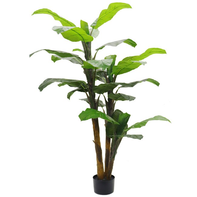 8-Pack 6&#x27; Artificial Banana Trees with 27 Leaves &#x2013; Bulk Faux Indoor Tropical Plants with Decorative Pots &#x2013; Realistic Maintenance-Free Greenery for Events, Lobbies &#x26; Large Spaces