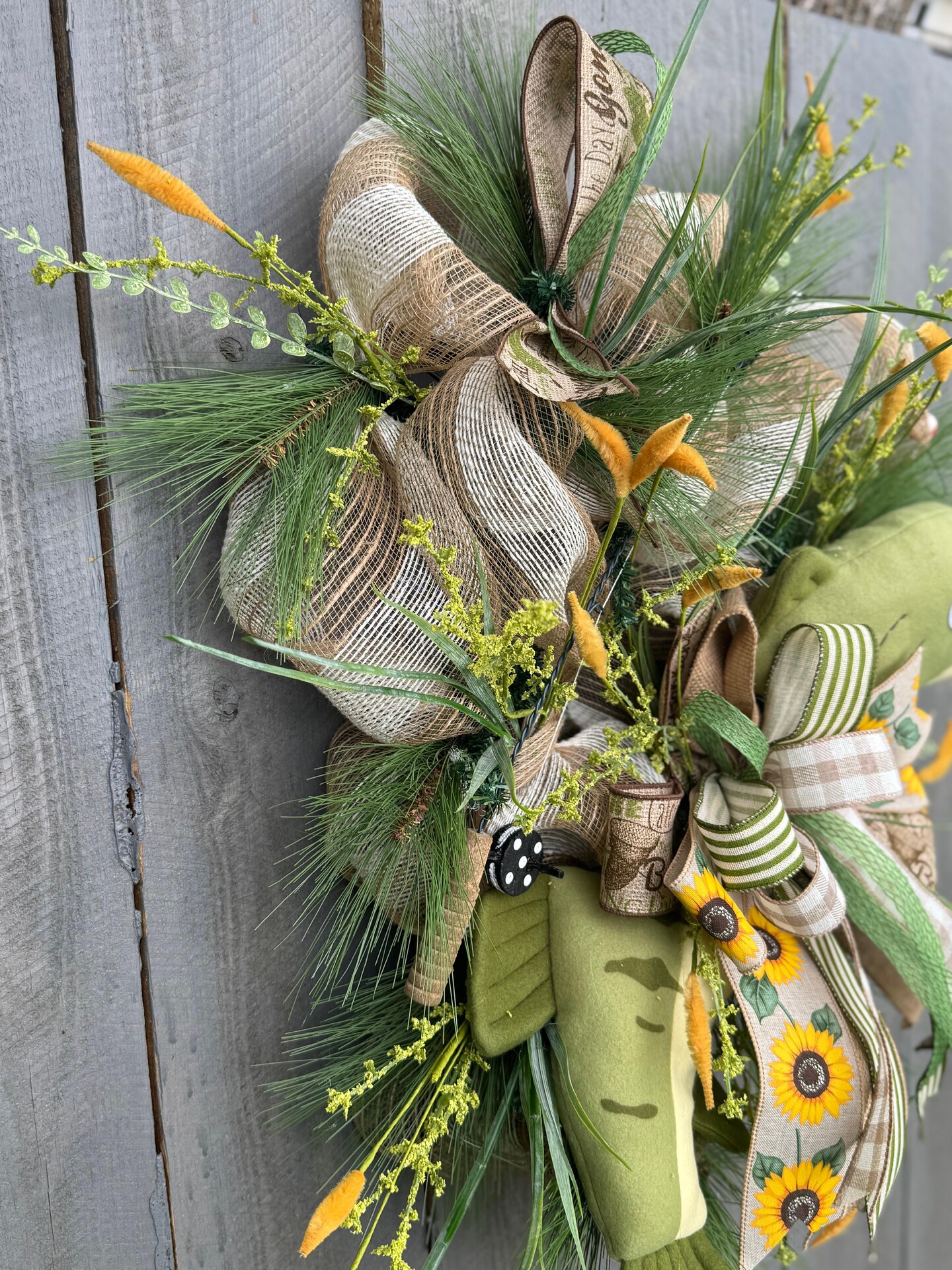 Gone Fishin Everyday Front Door Wreath Rustic Lake Cabin Decomesh