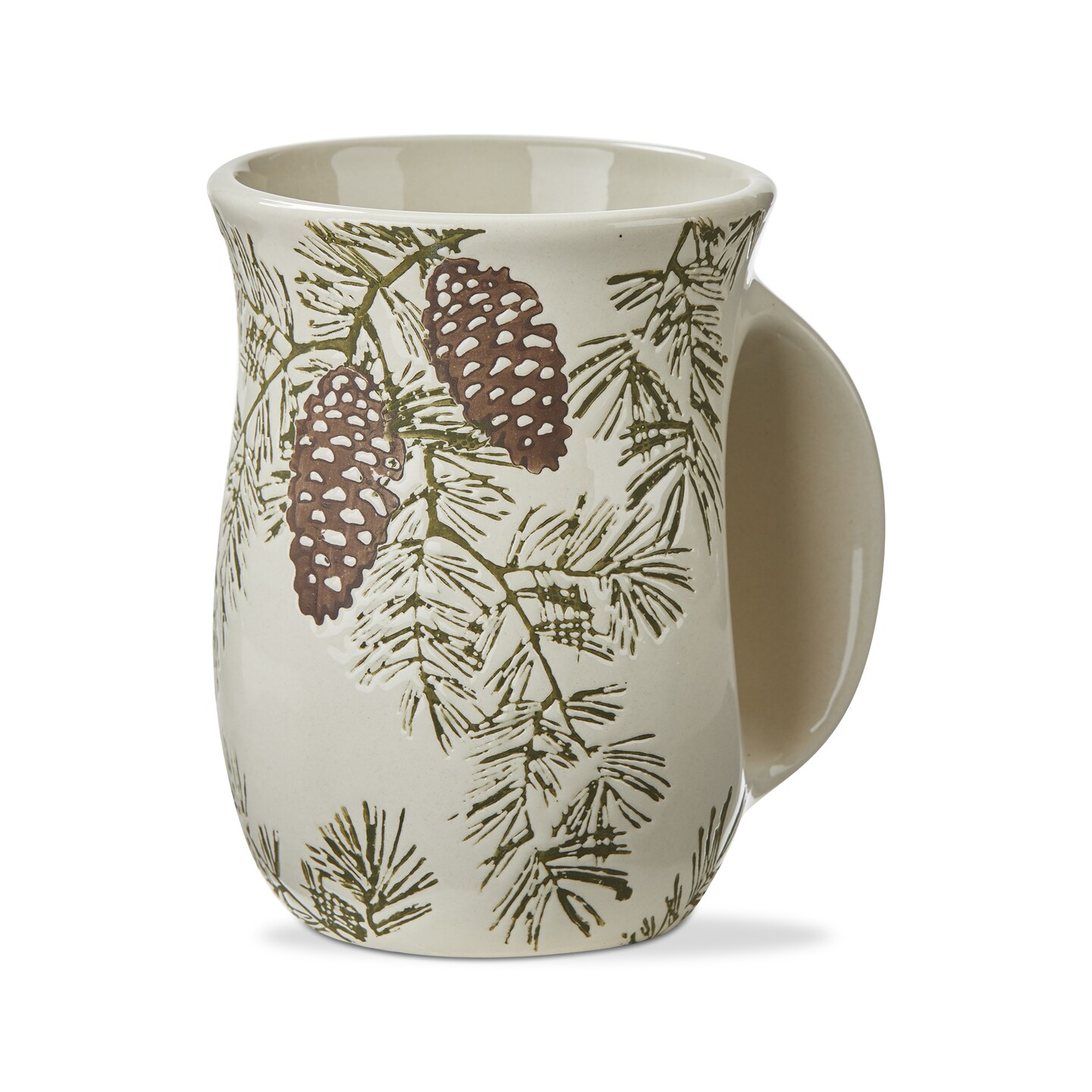 Pine Cone Handwarmer Mug - 18oz Ceramic Drinkware, Multicolor, Dishwasher Safe, Perfect for Everyday Use