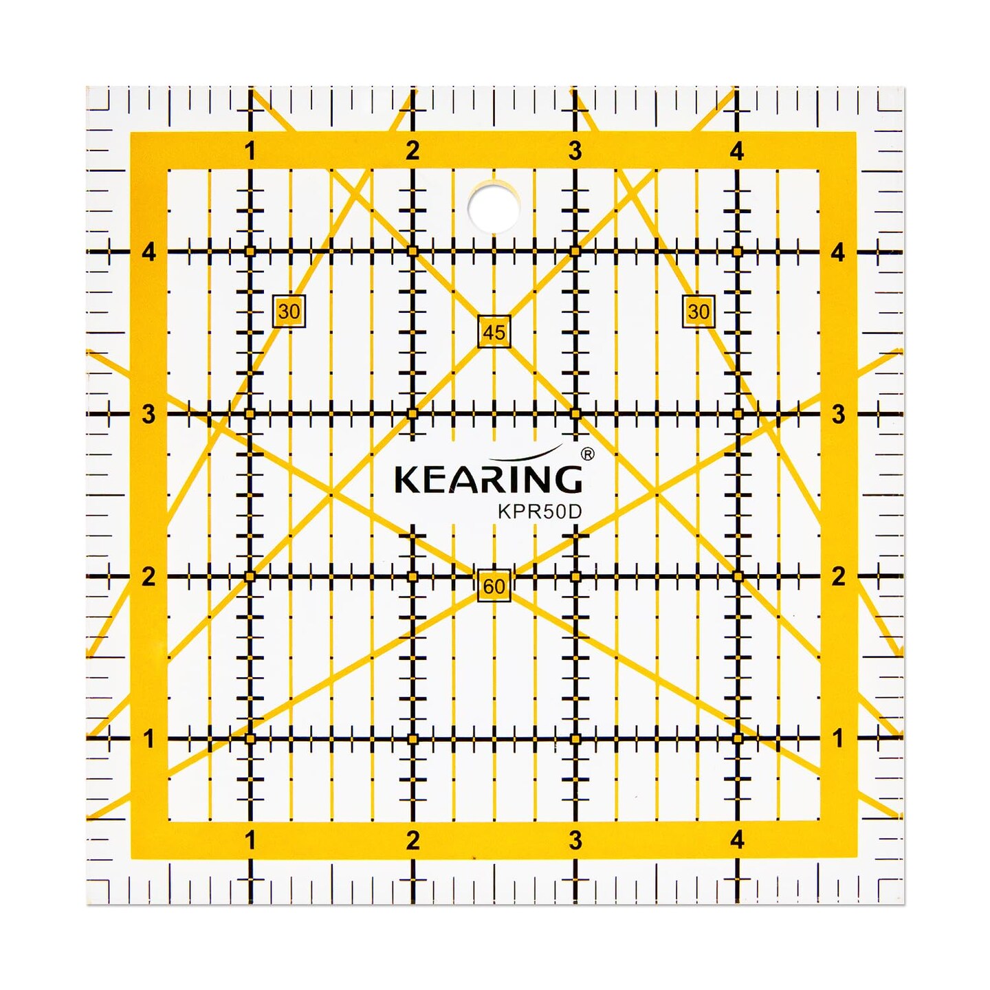 Kearing® Patchwork Quilting Ruler, Non-Slip Acrylic Sewing Ruler for Cutting Fabric, Quilting Square Ruler, Assorted Sizes
