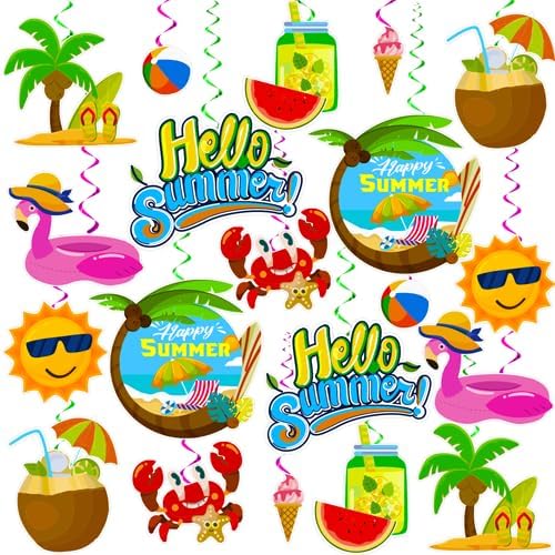 40 Pcs Summer Hanging Decorations Streamers