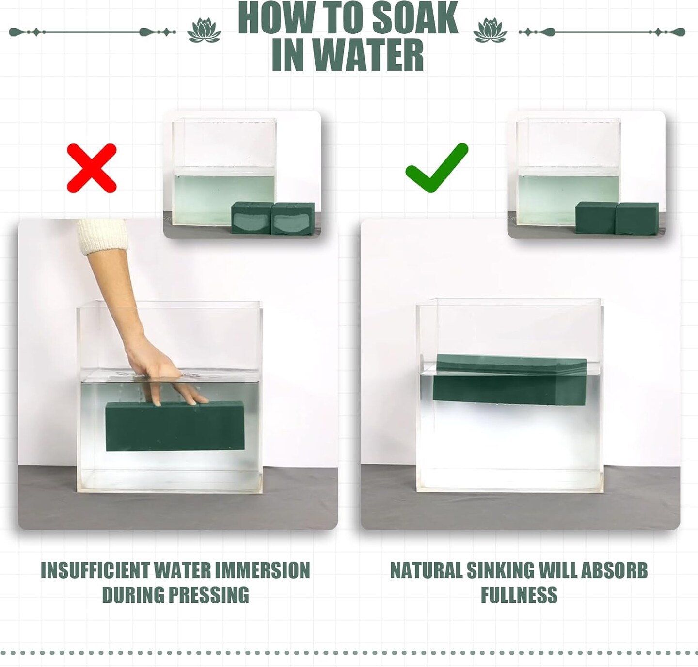 4Pcs Floral Foam - (7.8" L x 3.5" W x 2.4" H) Flower Foam Blocks