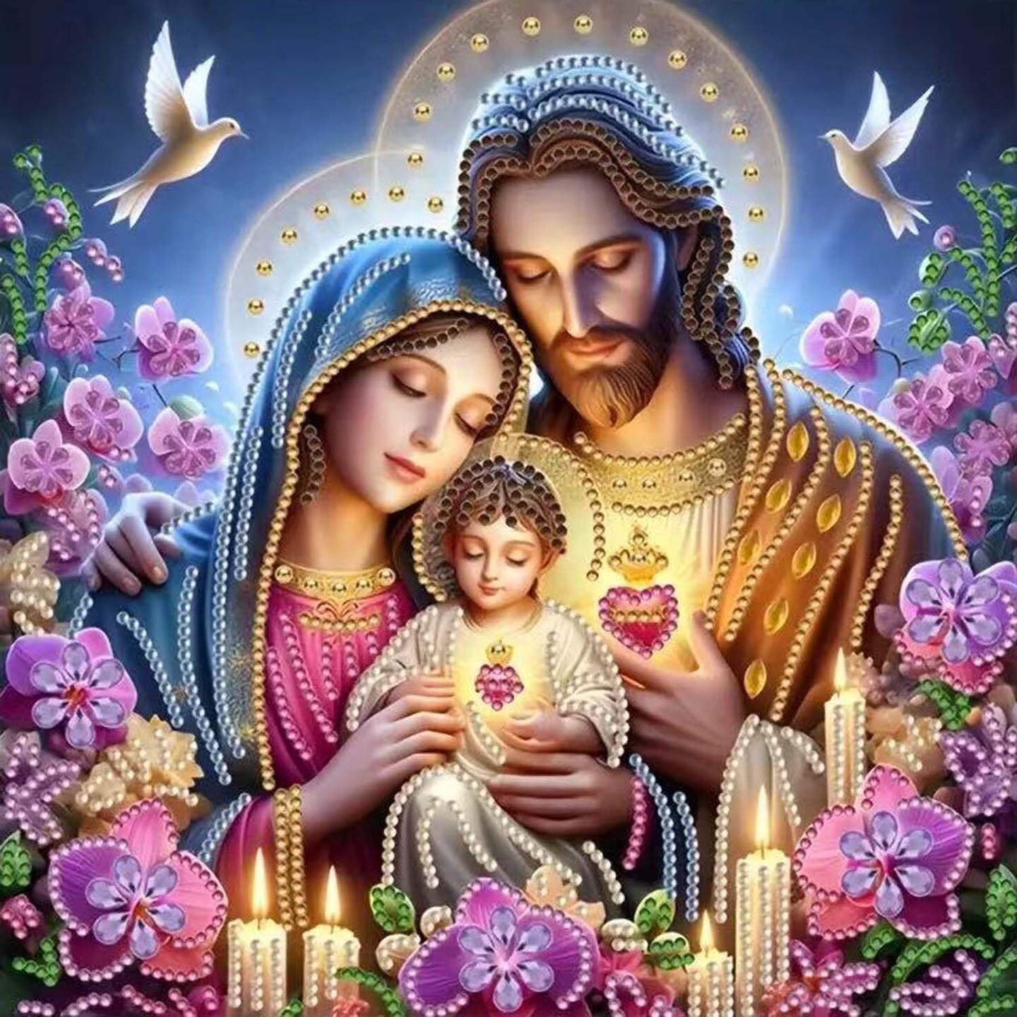 5D Diamond Painting Kits for Adults,Jesus Family Special Shape Diamond Art Kits (12×12inch)