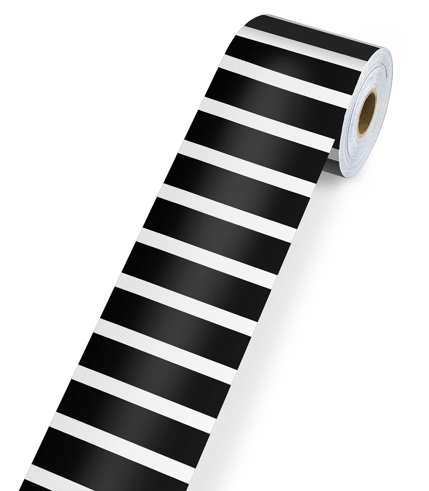 BLK &#x26; WHT VERTICL STRIPE ROLL BORDR