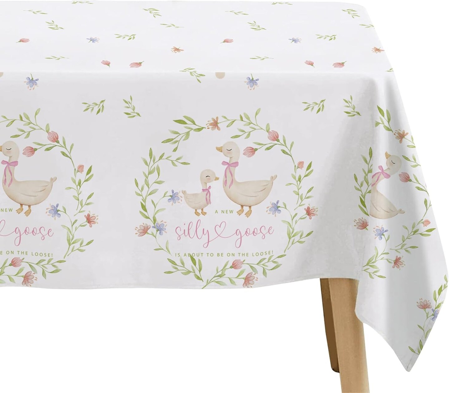 Pink Silly Goose Baby Shower Decorations Tablecloth