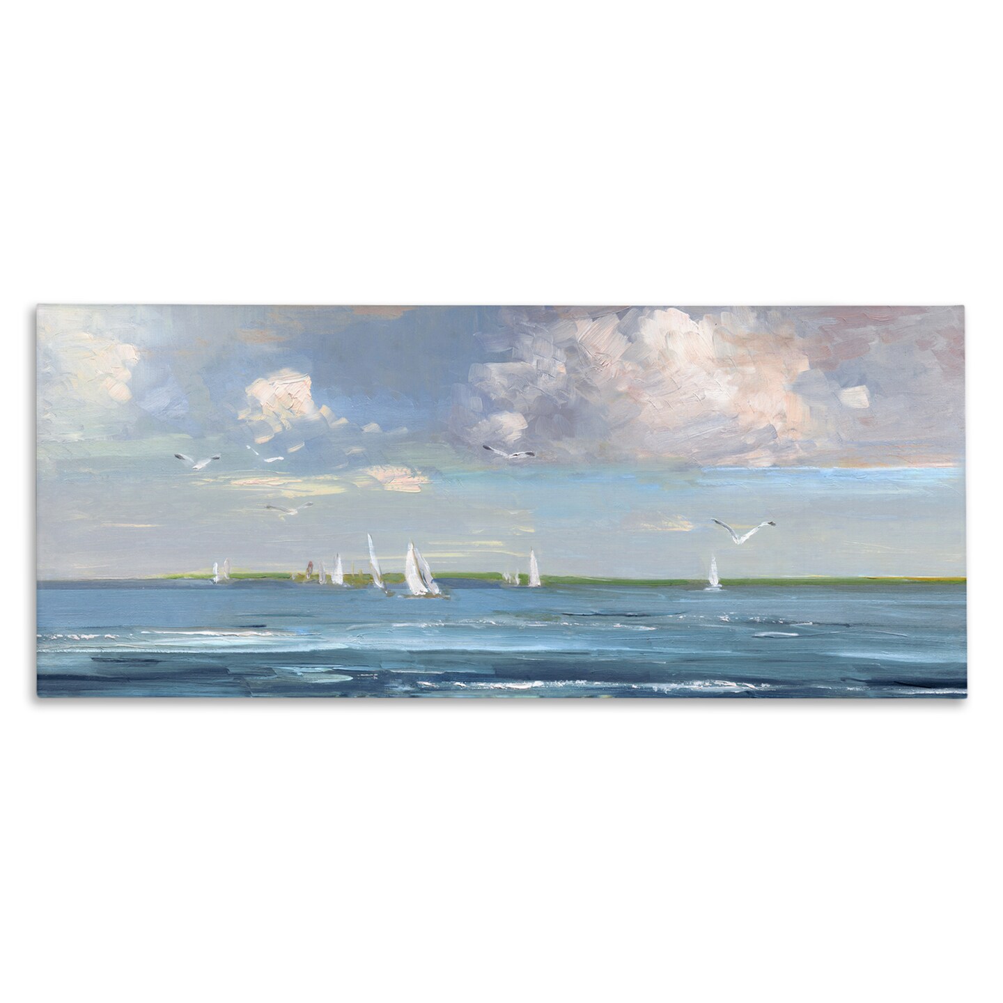 Stupell Industries Distant Sea Vessels Seascape Canvas By Sally ...