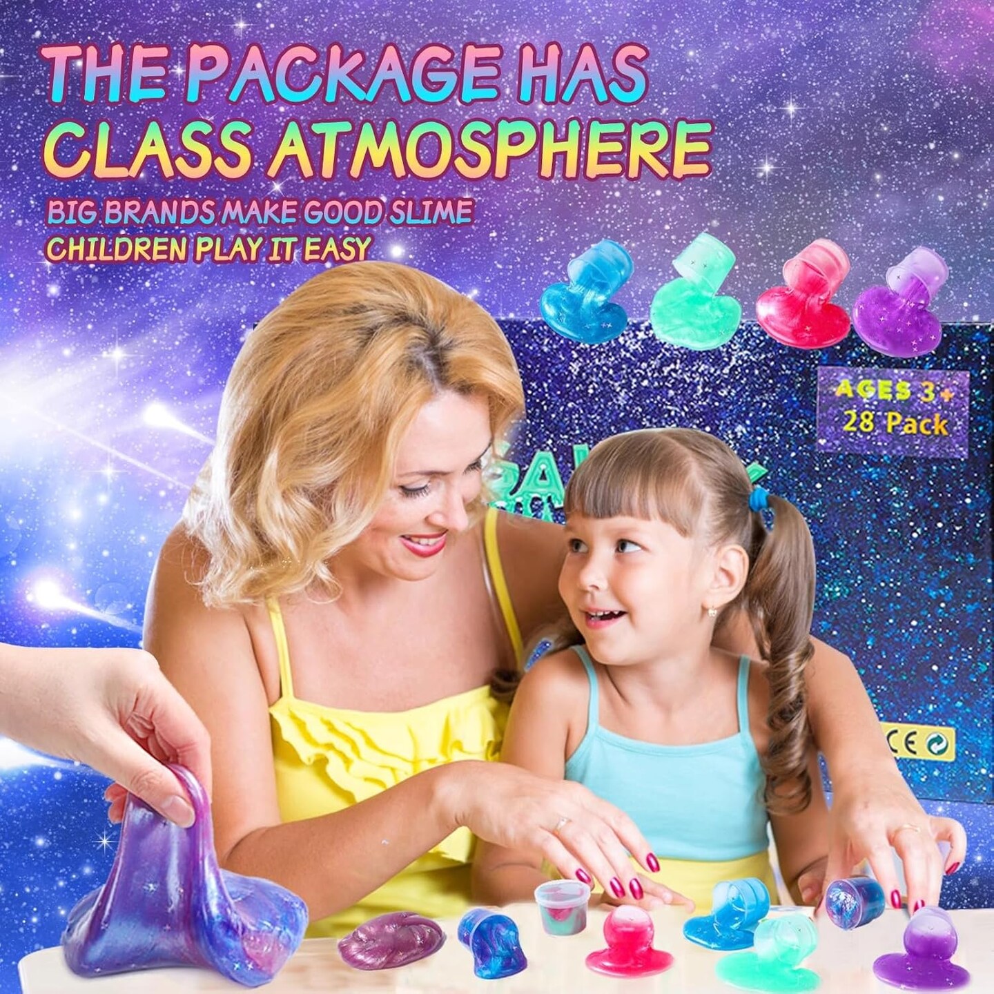 28 Packs Colorful Galaxy Slime Kits
