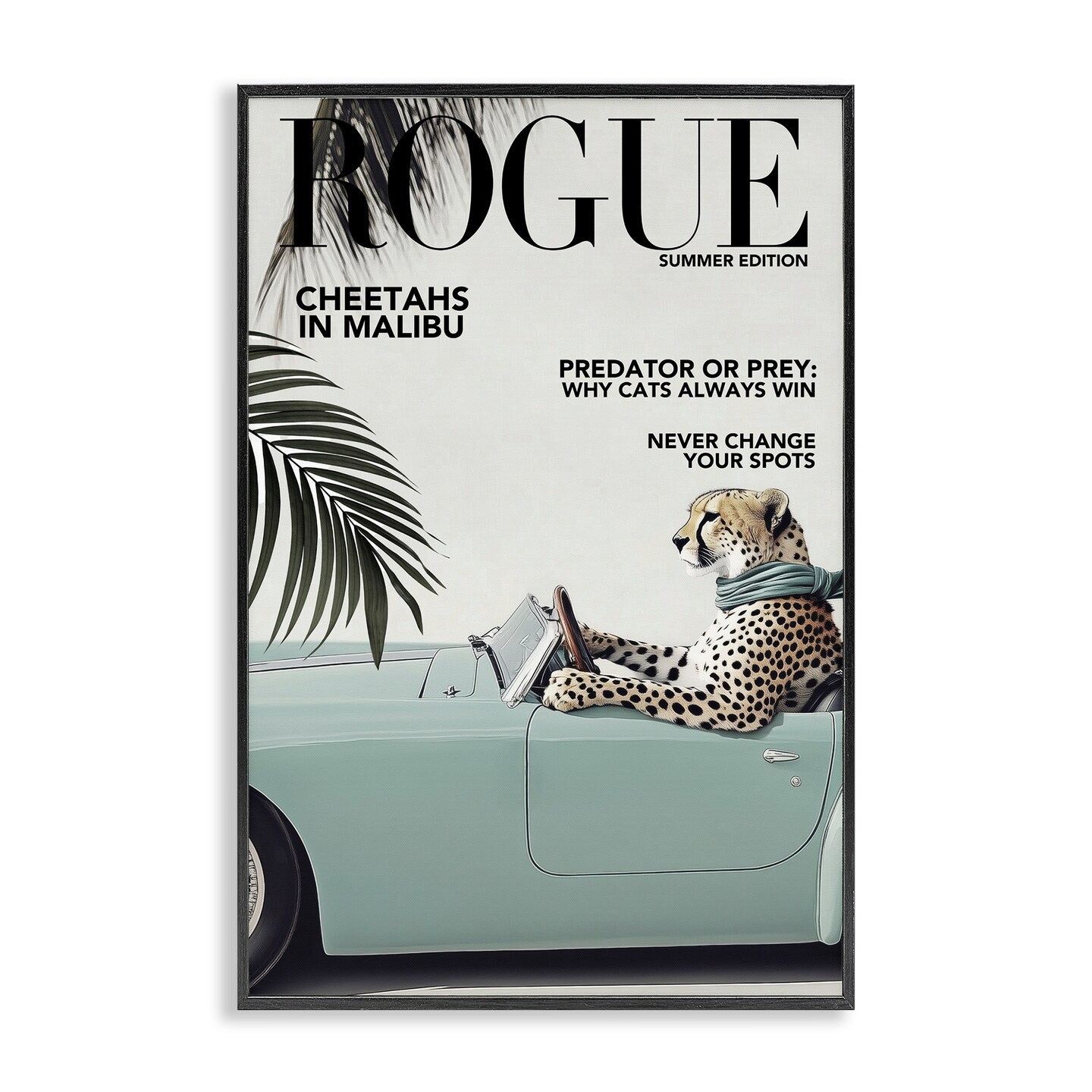 Stupell Industries Rogue Cheetah Magazine Framed Giclee By Annabelle Hall