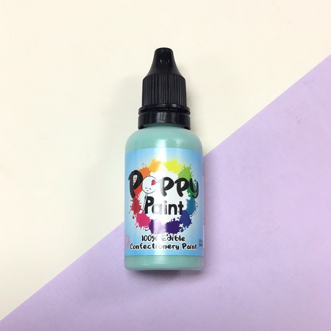 Poppy Paint Mint Edible Confectionery Paint for Cakes Cookies and Chocolate
