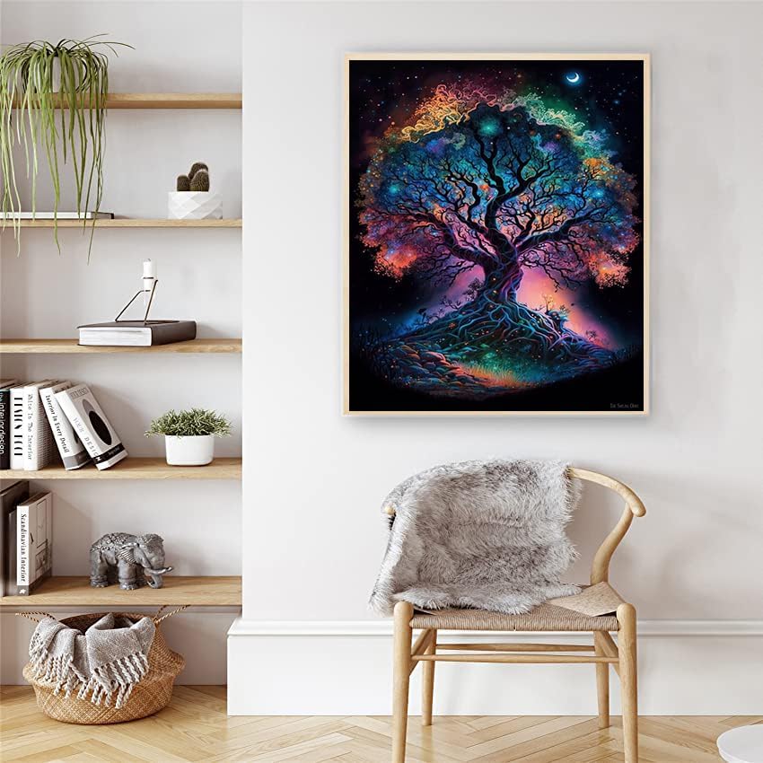 Tree of Life Paint by Numbers for Adults Beginner Canvas Arts Craft for Home Wall Decor 16x20 Inch