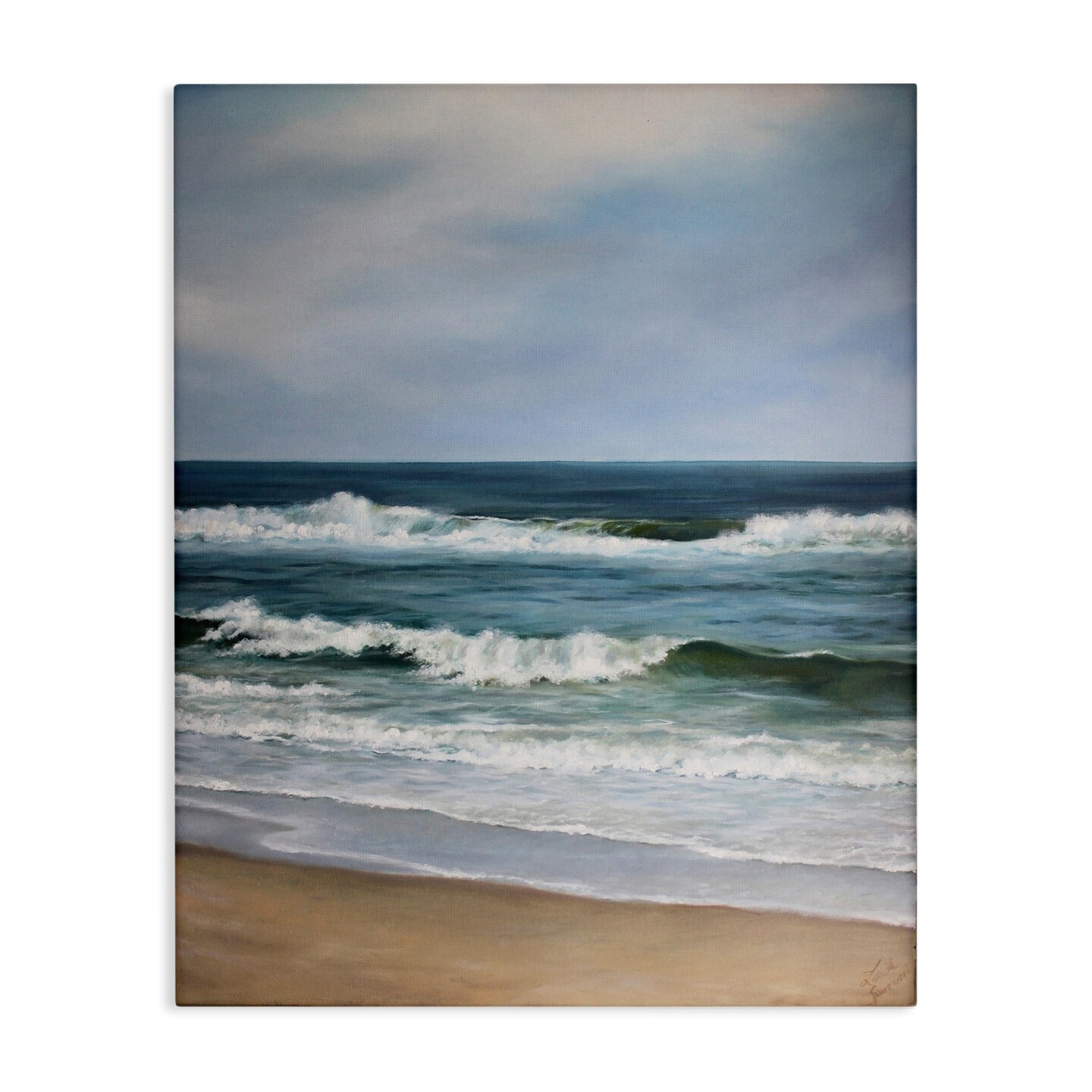 Stupell Industries Atlantic Beach Coast Painting Canvas By Linda Sperruzzi
