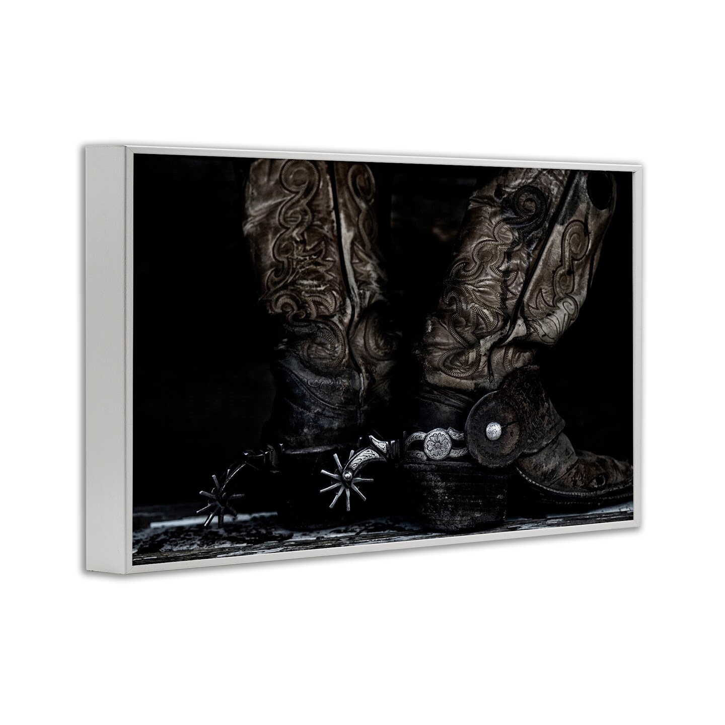 Stupell Industries Cowboy Boots with Spurs Framed Giclee By PHBurchett