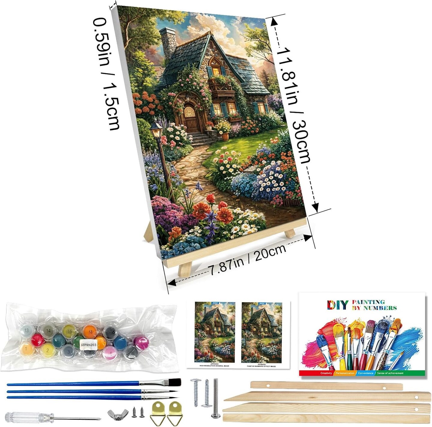 Paint by Numbers Kit for Adults with Frame, Landscape 8 x 12 Inch