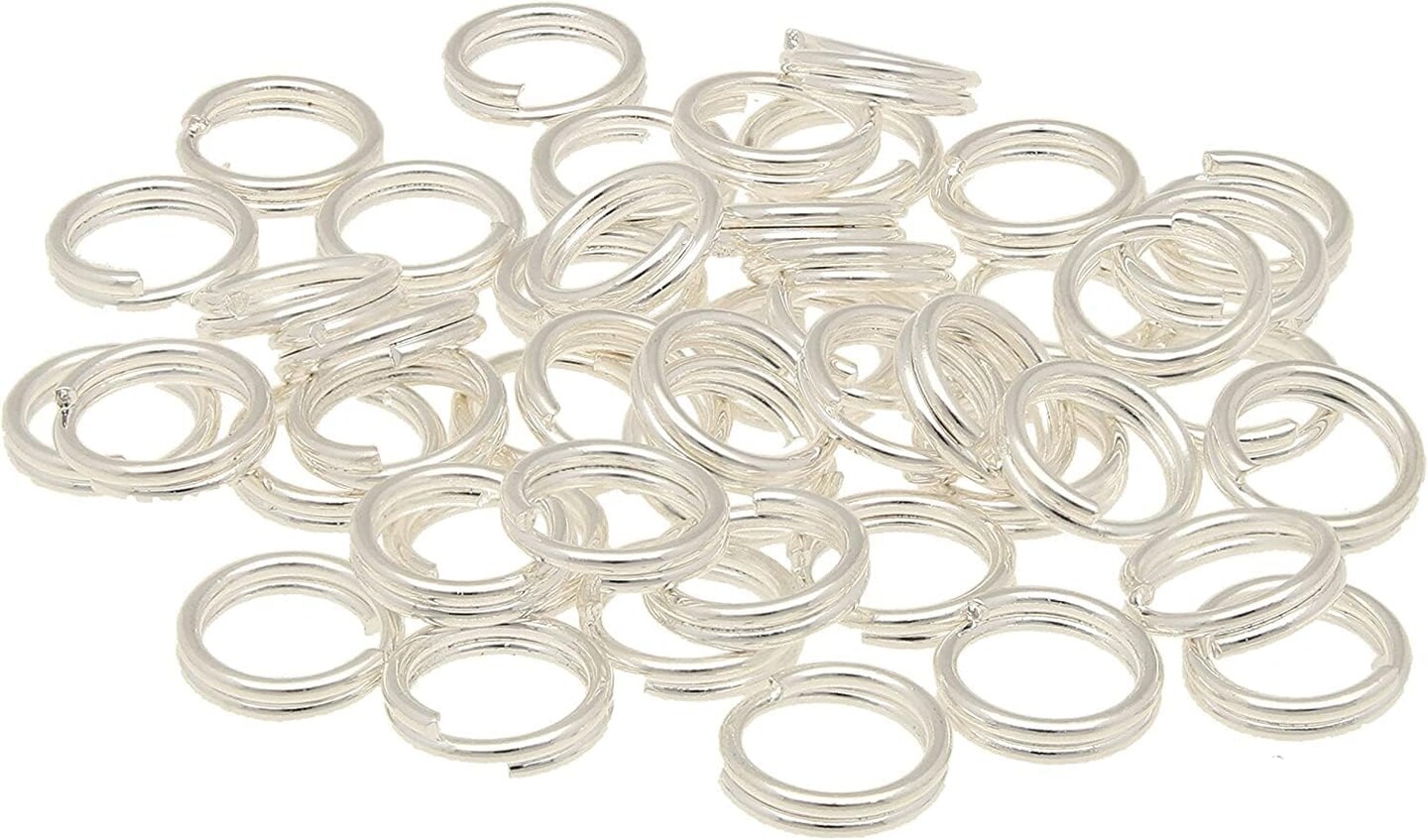 The Beadsmith Split Rings – Silver Color – Metal Loops for Fishing Lures, Key Chain Connections – Jewelry Necklace and Bracelet Making, Ornaments, DIY Arts & Crafts