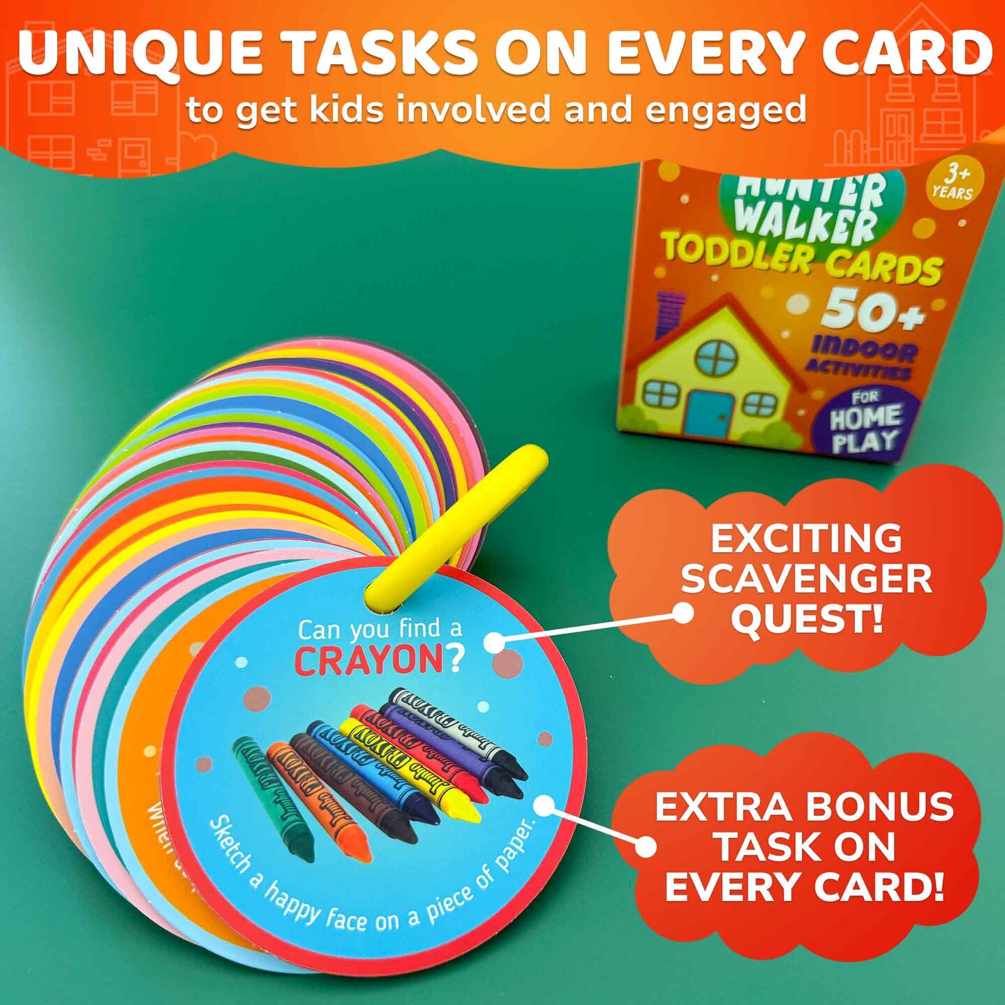 Scavenger Hunt Game for Kids - 50 Cards Activities Indoor