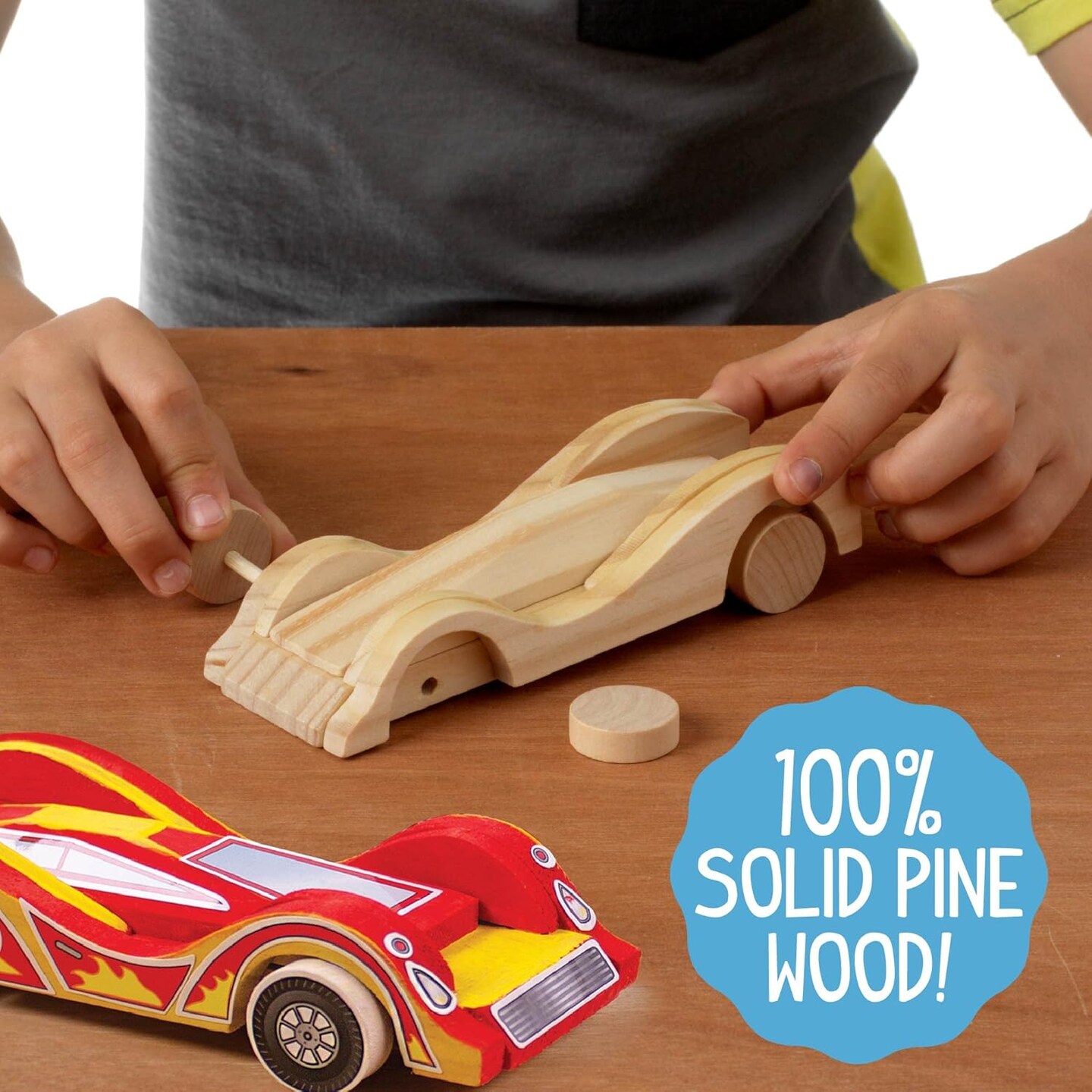 Build &#x26; Paint Your Own Wooden Cars DIY Wood Craft Kit