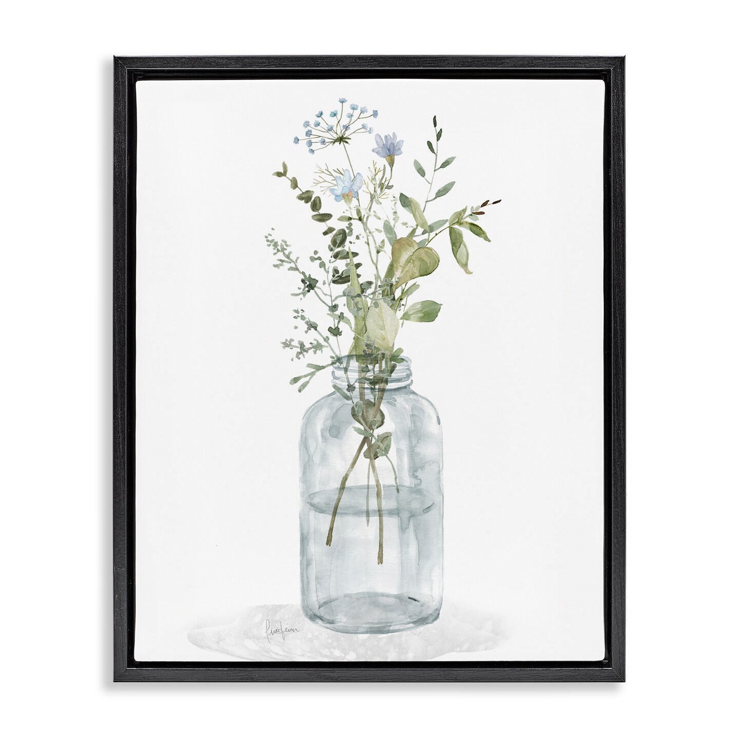 Stupell Industries Baby's Breath Herb Jar Floating Frame By Livi Finn