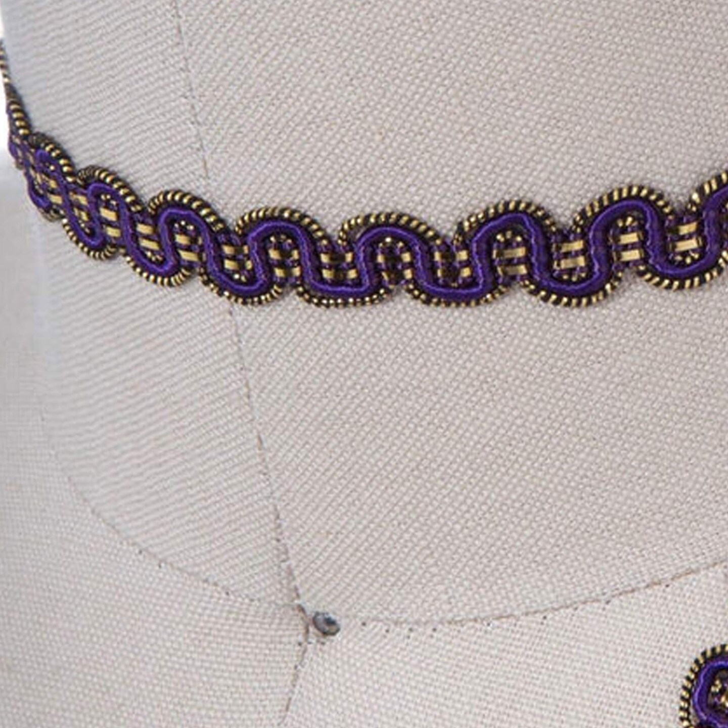 2 Yards 3/8 Inch Eggplant Purple and Gold Gimp Trim for Drapes Pillows and Upholstery Décor