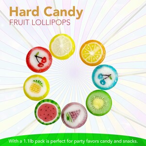 4E's Novelty Fruit Lollipops – 1.1lb Bulk, 84 Wrapped Suckers for Kids & Parties