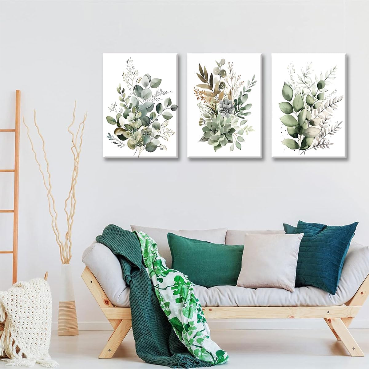 Wall Art Plant Floral Watercolor Poster Canvas Prints Set of 3