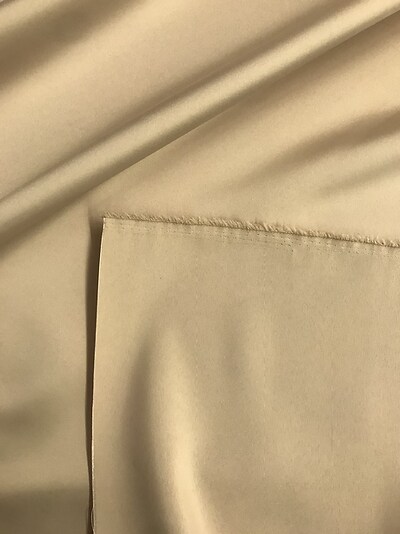 1 Yard Champagne Dull Satin Fabric Matte Medium Weight Polyester 58/59&#x22; Wide