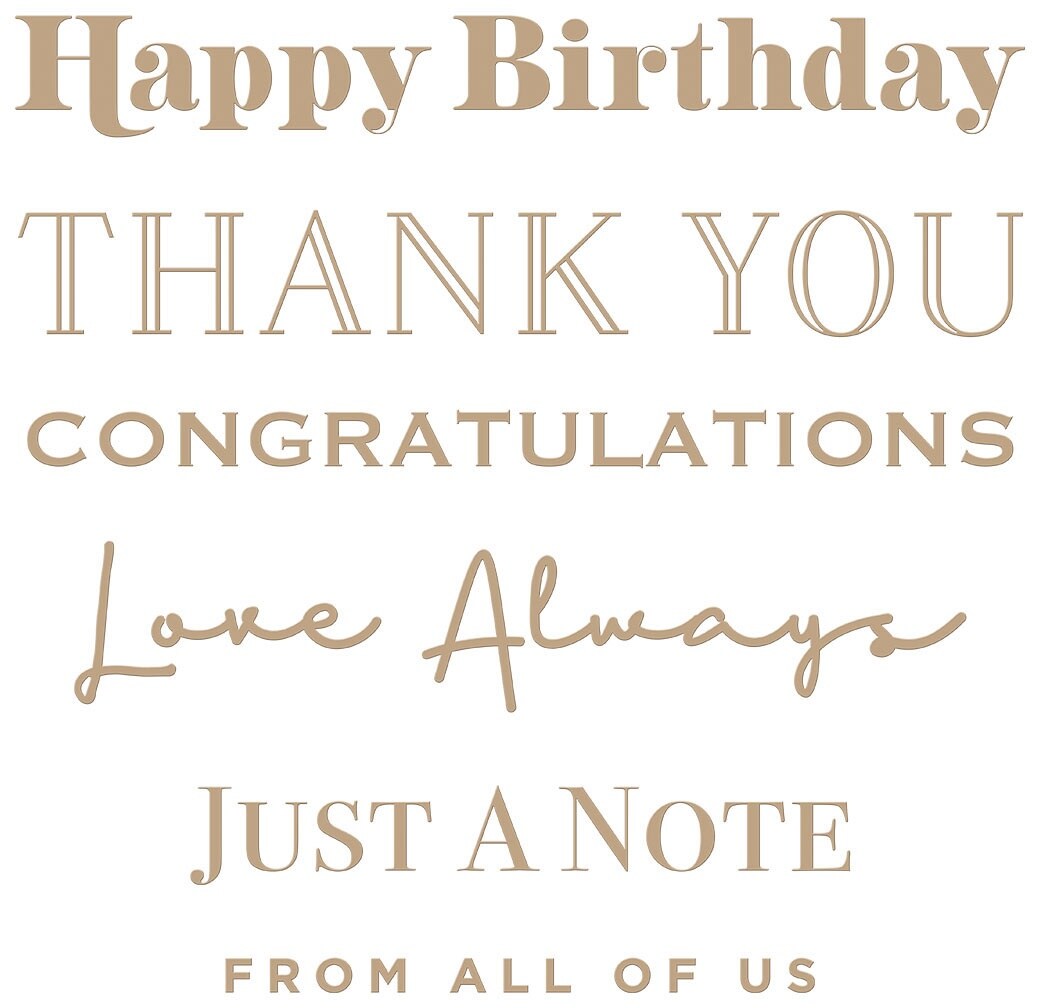 Spellbinders Glimmer Hot Foil Plate-Essential Glimmer Sentiments