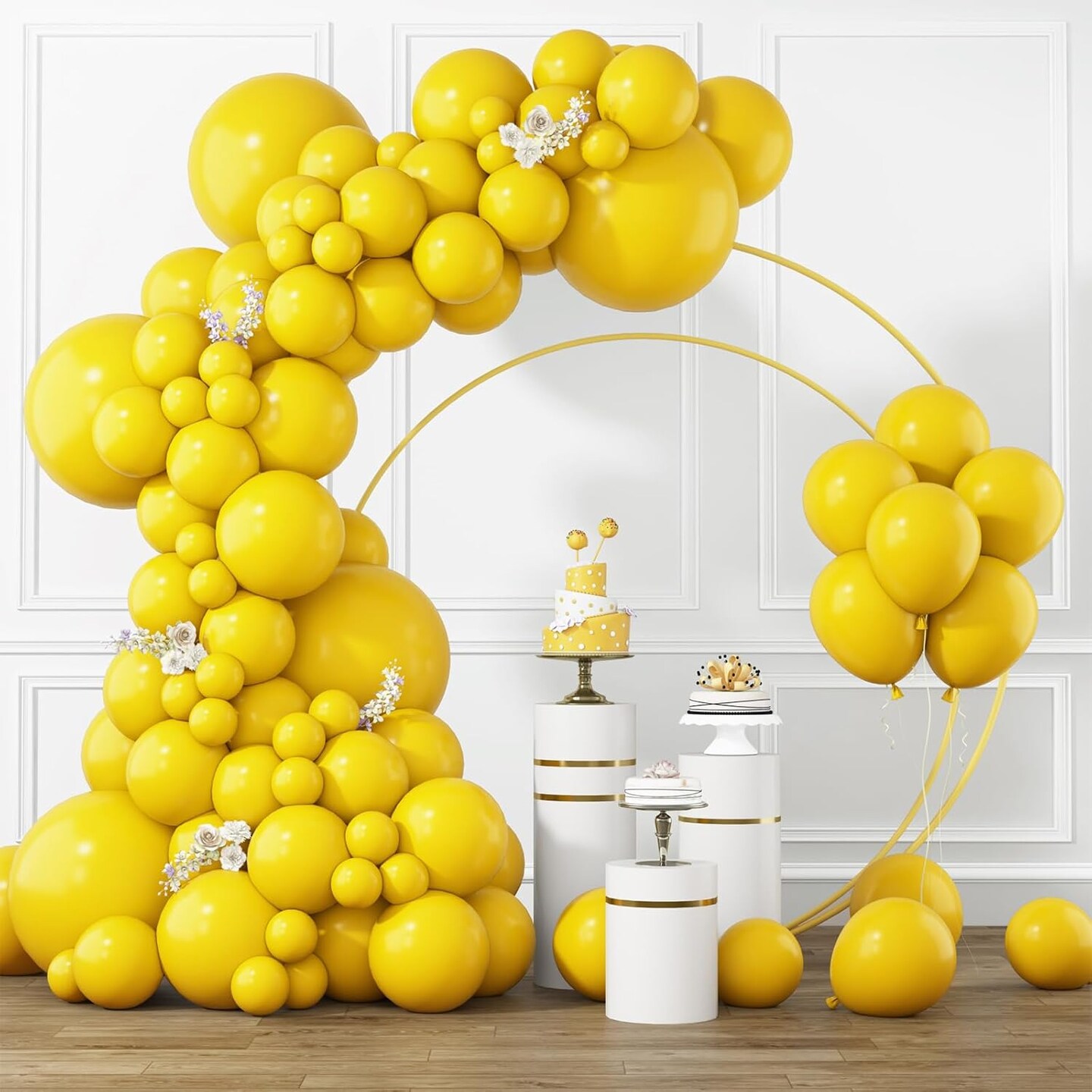Yellow Balloons Different Sizes 105pcs 5/10/12/18 Inch Yellow Balloon Garland Kit (Yellow)