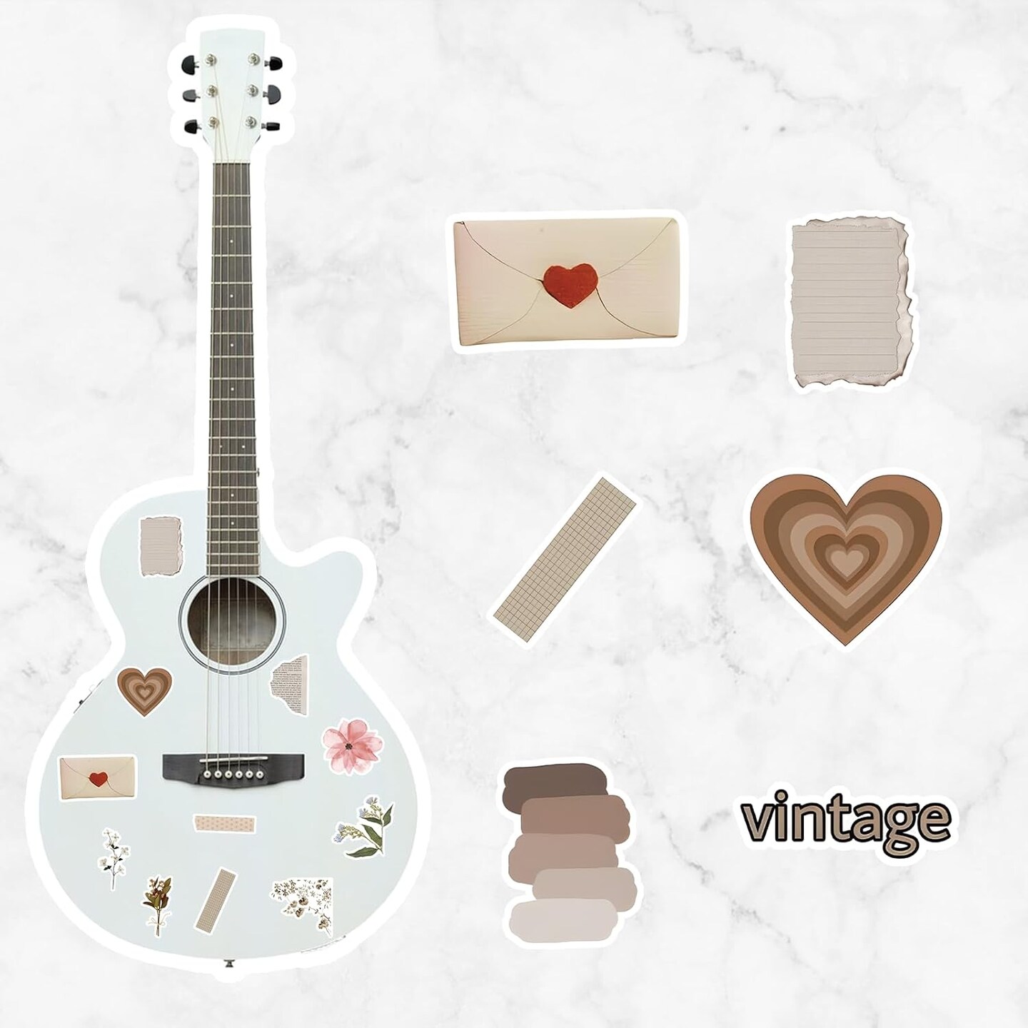 120Pcs Vintage Stickers, Waterproof Scrapbook Aesthetic Sticker