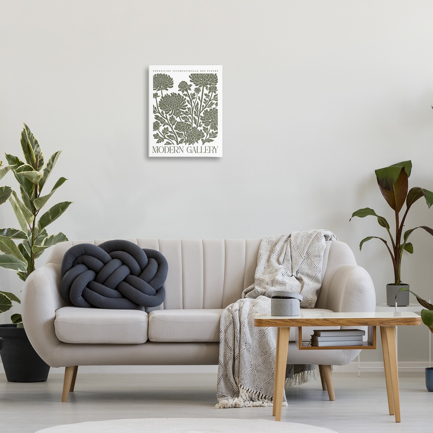 Stupell Industries Moss Green Floral Gallery Canvas By Lettered and Lined