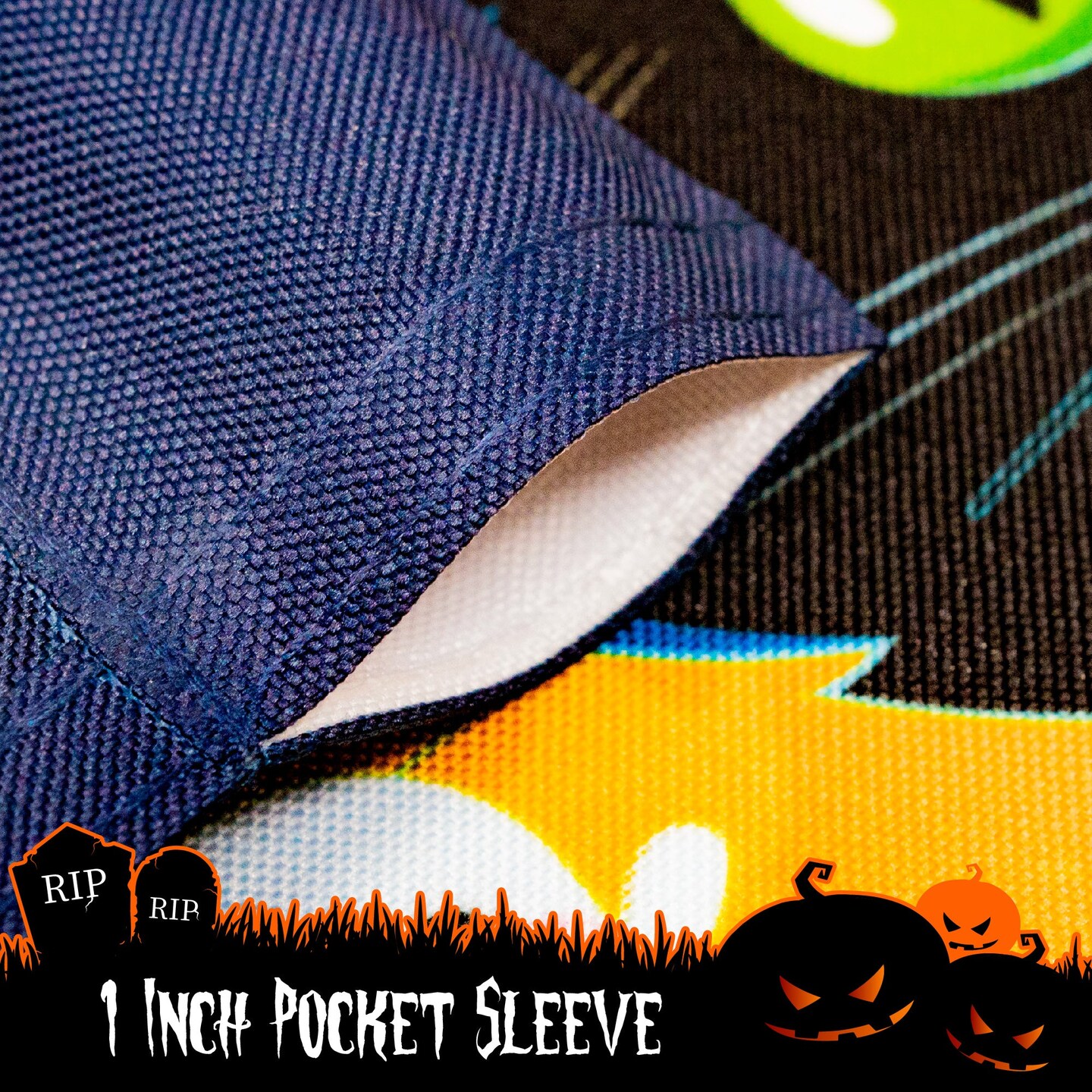 G128 - Halloween Garden Flag, Happy Halloween Quote with Black Cat Garden Yard Decorations, | 12x18 Inch | Printed 150D Polyester - Rustic Holiday Seasonal Outdoor Flag