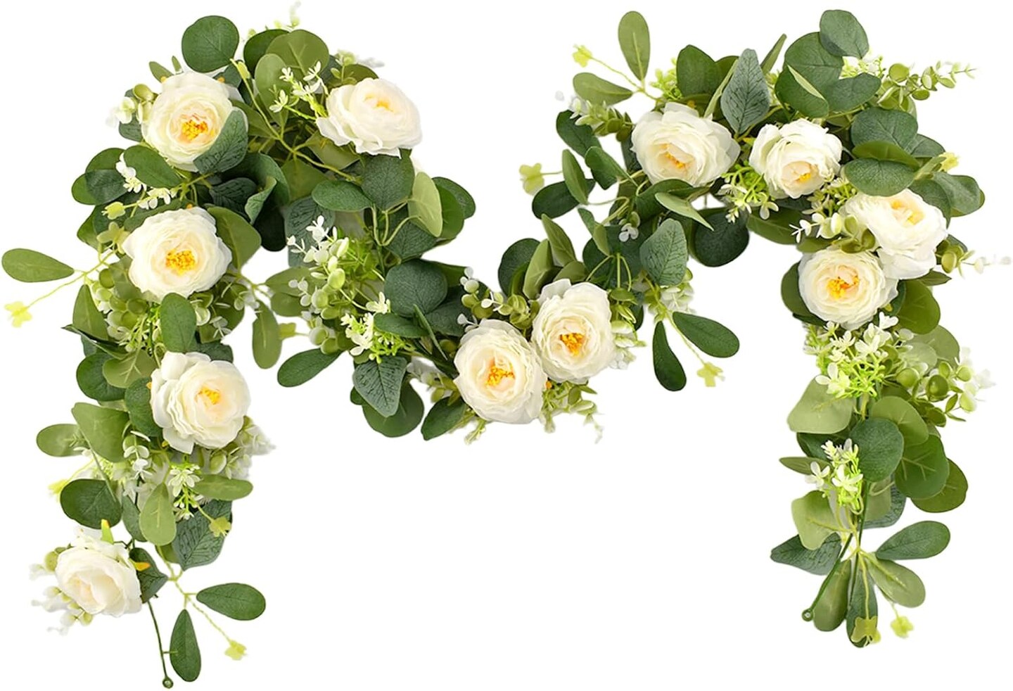 2 Pack 12Ft Artificial Eucalyptus Flower Garland