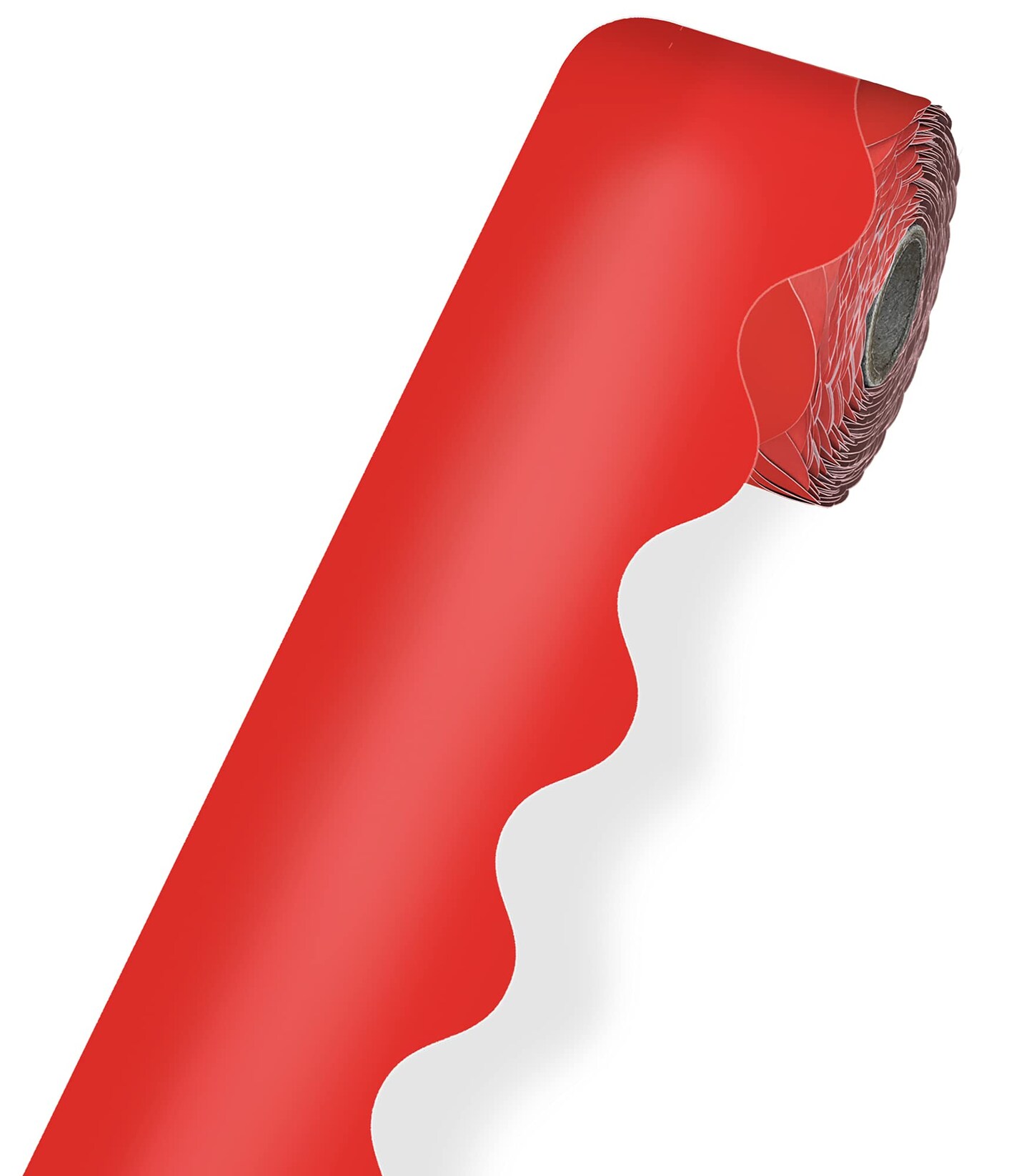RED ROLLED SCALLOPED BORDERS