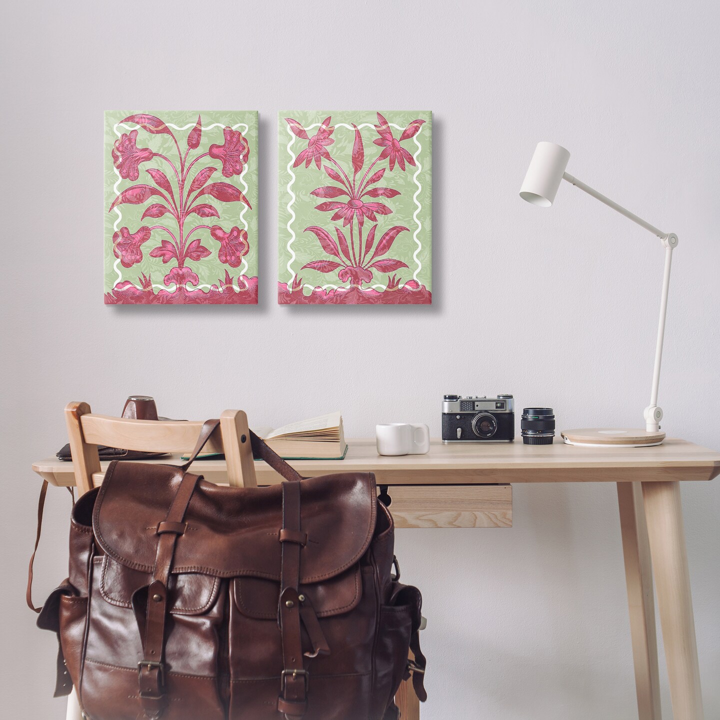 Stupell Industries Pink & Green Vintage Botanicals 2pc Canvas Set By Lil' Rue