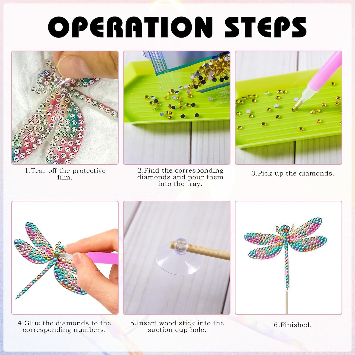 8 Pcs Dragonfly Diamond Art Kits