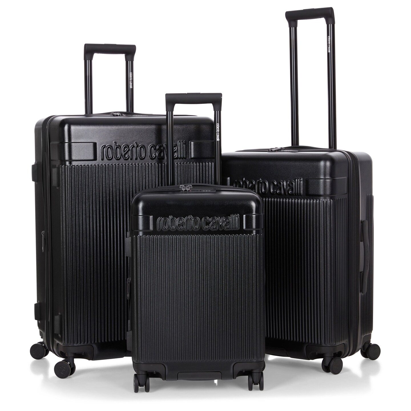 ROBERTO CAVALLI 3 Piece Luggage Set with Expandable Hard Shell & 8 Spinner Wheels