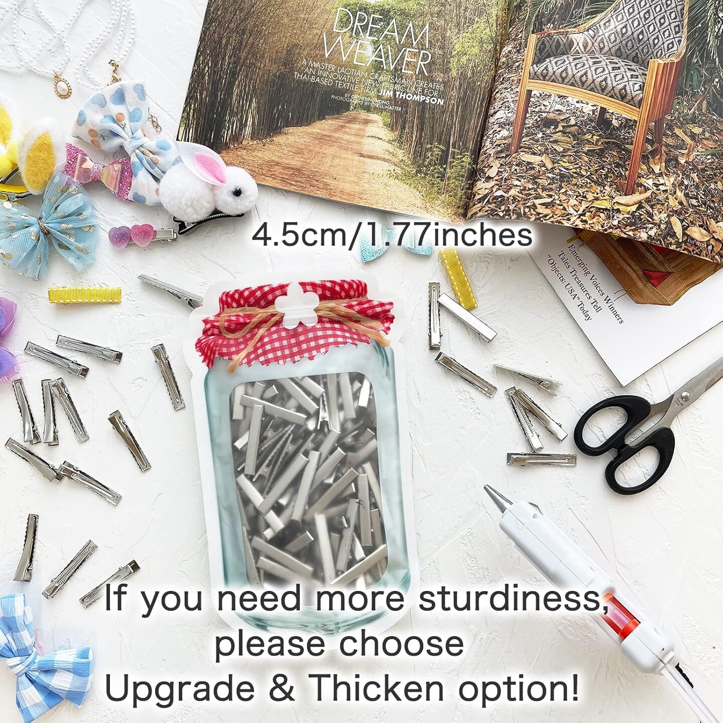 Hair Clips for Hair Bows - 150Pcs Alligator Metal Clip