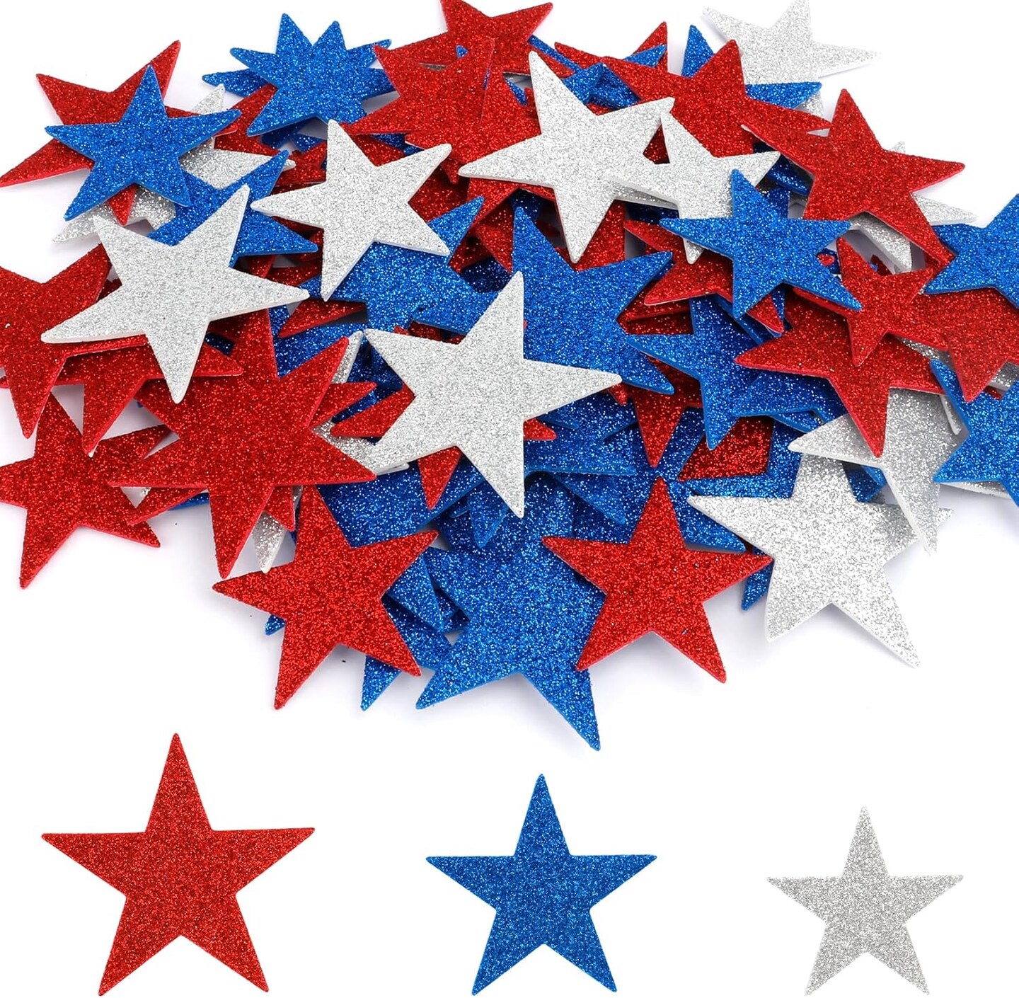 Foam Star Stickers, 100 PCS 4th of July Foam Stickers for Kids Crafts
