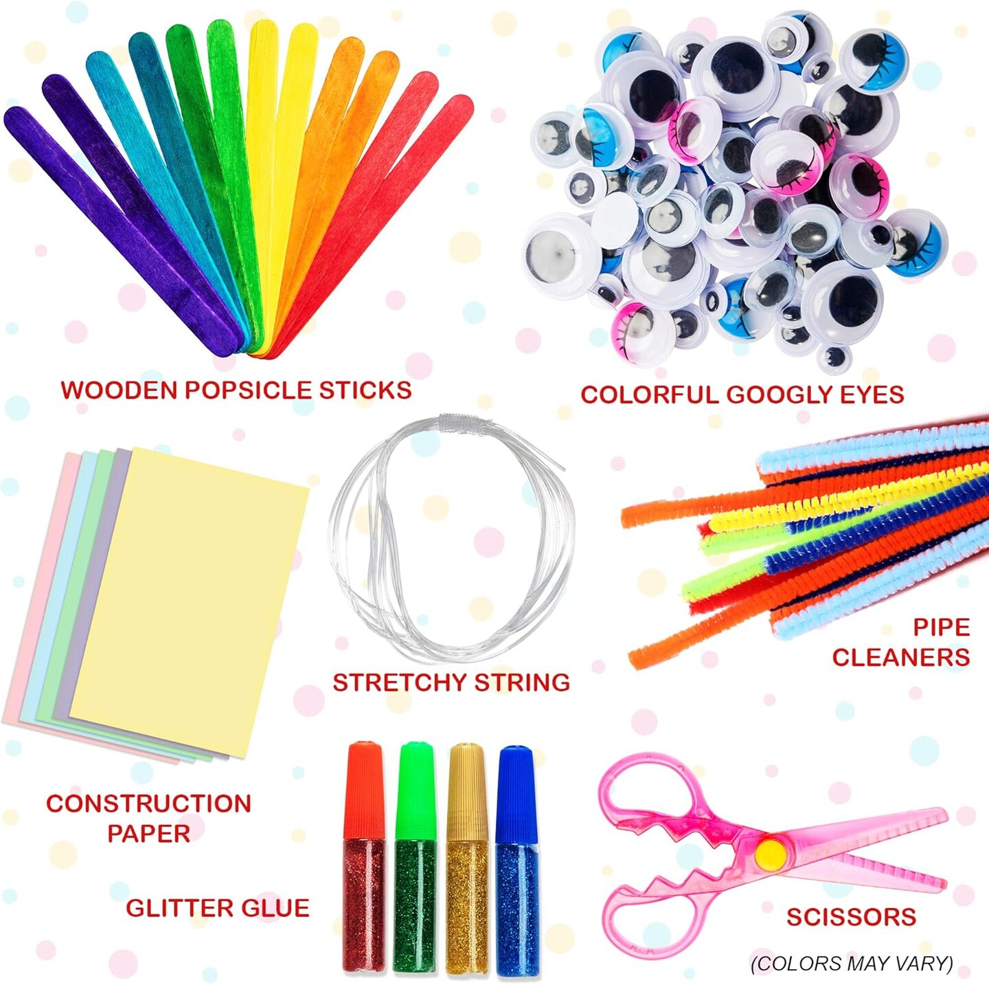 Mega Kids Crafts and Art Supplies Jar Kit - 1000+ Piece Set