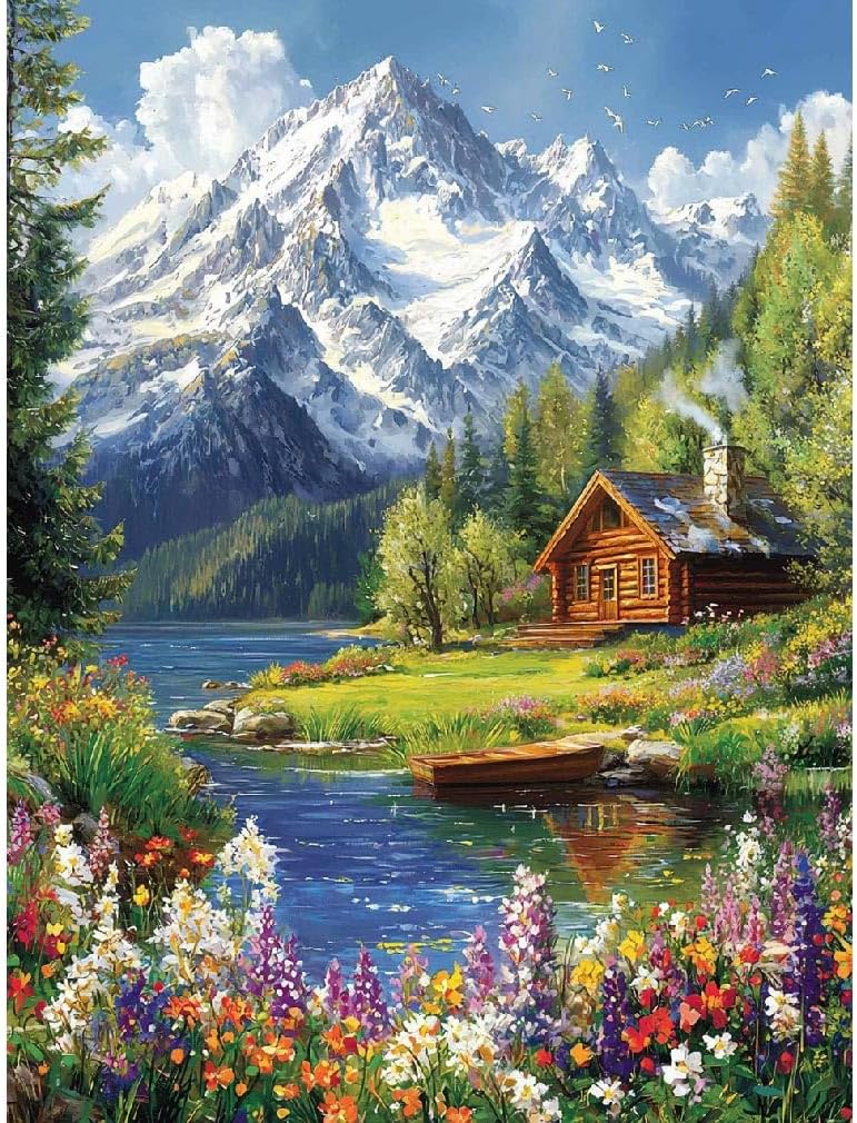 Mountain Paint by Numbers Kit for Adults Beginner (16x20Inch)